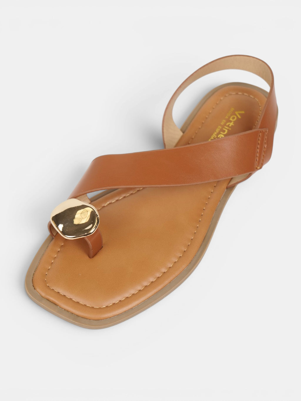 Sandalias Planas Mujer con Separación para el Dedo, Tiras Cruzadas Metalizadas y Talón Cubierto para Vestidos, Faldas, Shorts y Vaqueros