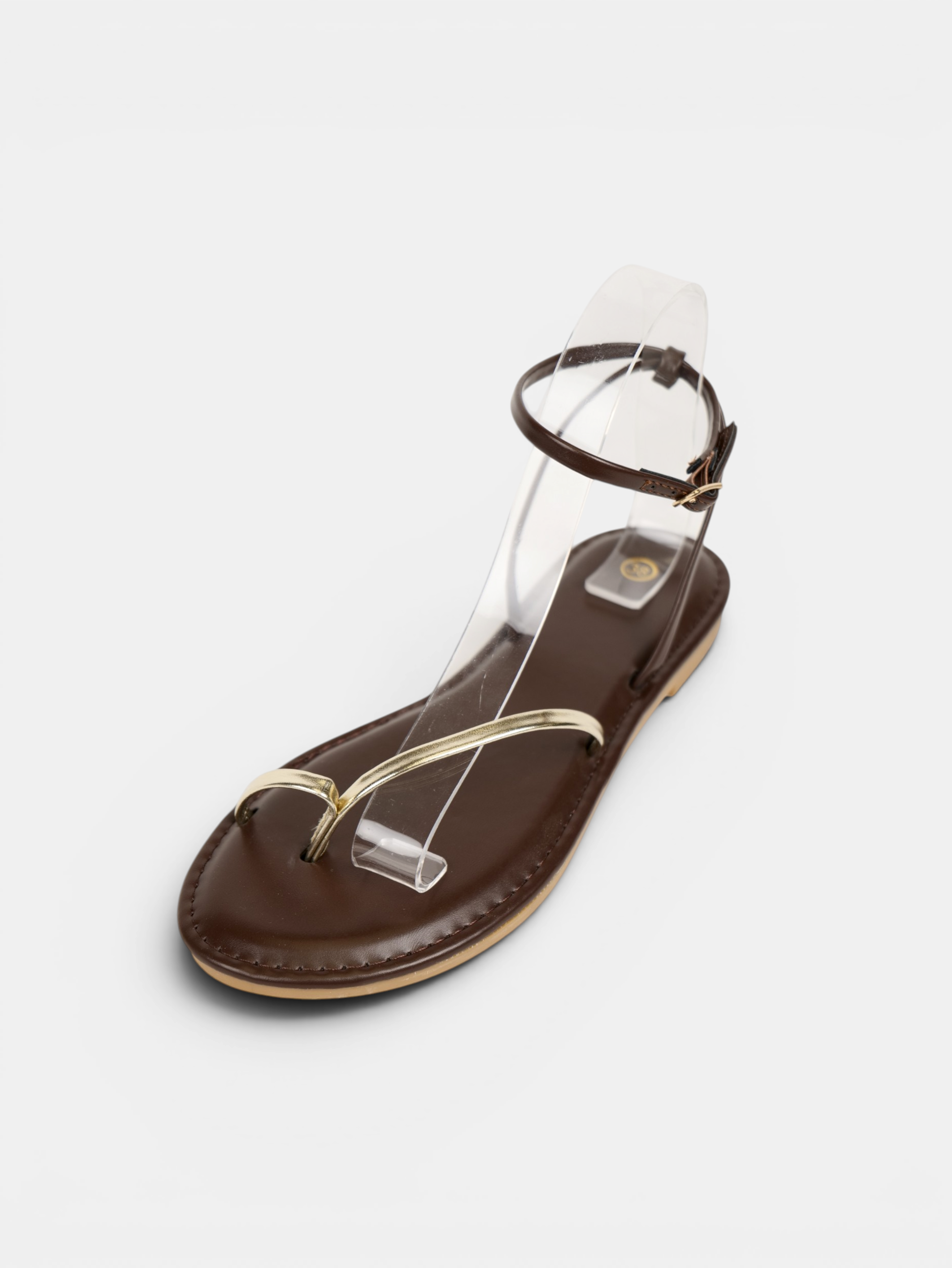Sandalias Planas Tira Metálica Dorada y Pulsera al Tobillo, Sandalias Planas Mujer, Elegantes, Cómodas y Minimalistas para Bodas, Eventos, Verano y Diario