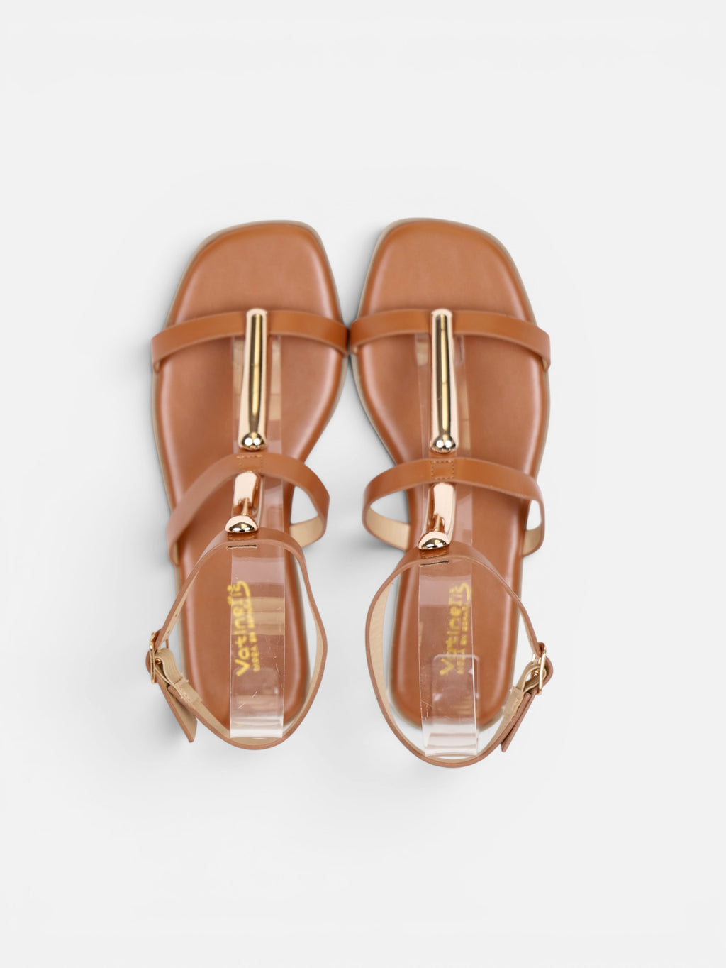 Sandalias Detalle Metálico Dorado con Separación para el Dedo, Sandalias Planas Mujer y Pulsera al Tobillo para Vestidos, Faldas, Shorts y Vaqueros