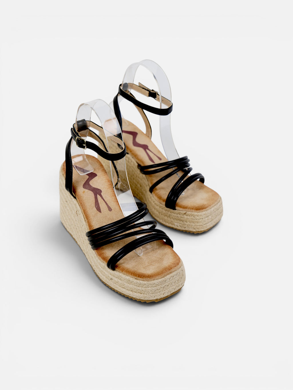 Sandalias de Cuña 6cm Doradas con Plataforma de Yute, Tiras Metálicas Múltiples y Pulsera al Tobillo para Eventos, Invitadas, Vacaciones y Looks de Verano