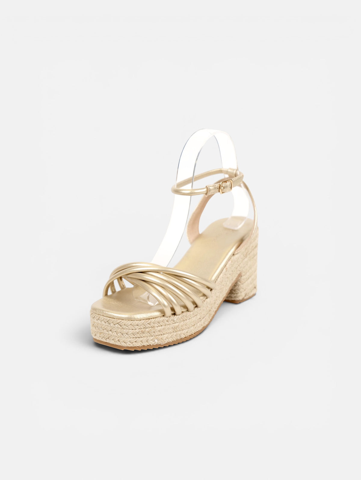 Sandalias de cuña doradas con plataforma para mujer, tiras finas cruzadas, cuña de esparto, pulsera al tobillo, plantilla acolchada, cómodas, elegantes para bodas, fiestas, invitadas y verano