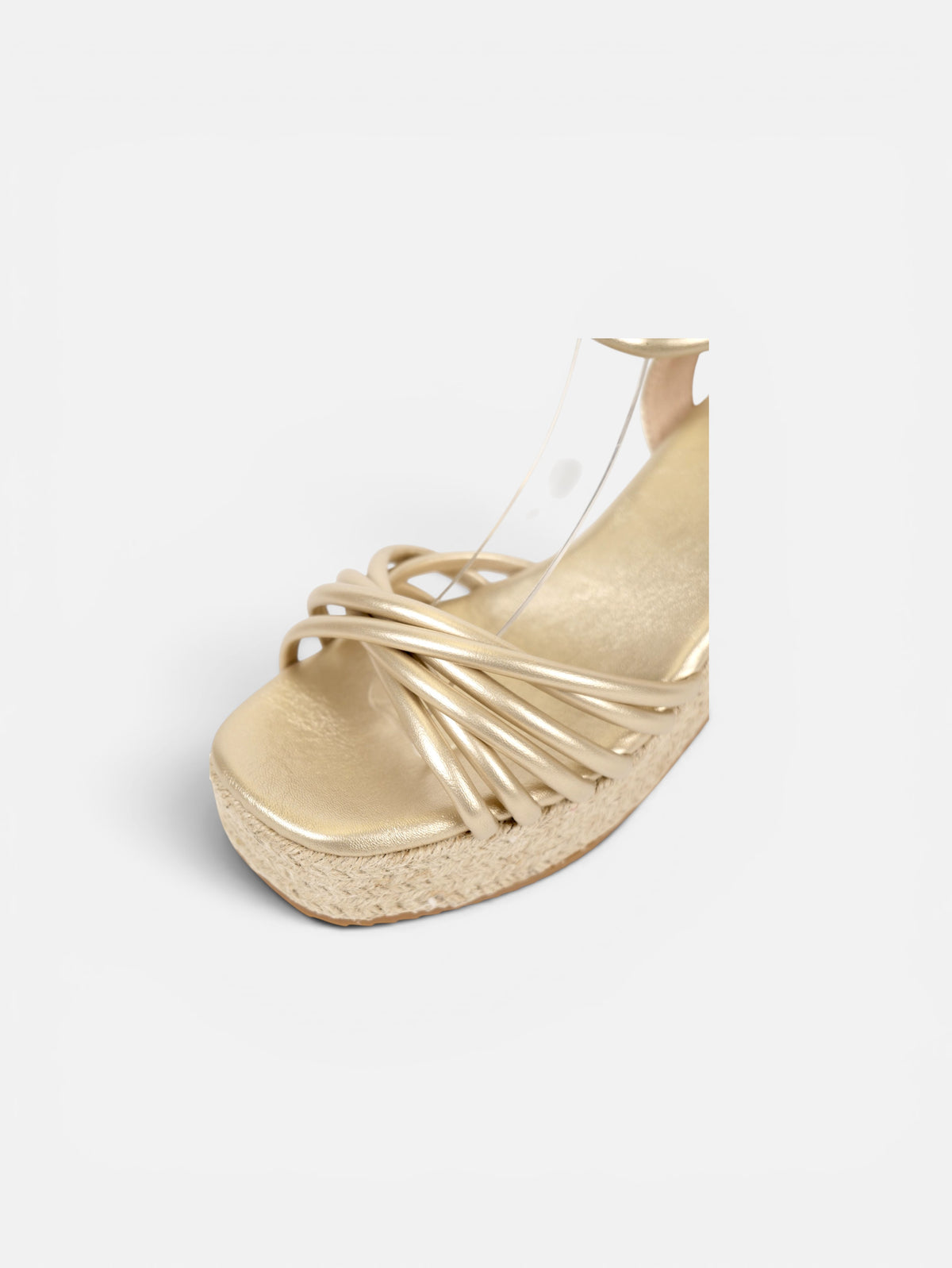 Sandalias de cuña doradas con plataforma para mujer, tiras finas cruzadas, cuña de esparto, pulsera al tobillo, plantilla acolchada, cómodas, elegantes para bodas, fiestas, invitadas y verano