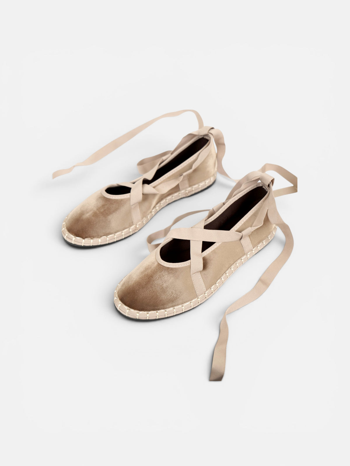 Merceditas manoletinas con cintas para atar mujer, bailarinas de gamuza sintética, zapato plano cómodo, punta redonda, estilo ballet, plantilla acolchada, elegantes para diario, oficina, eventos y otoño primavera