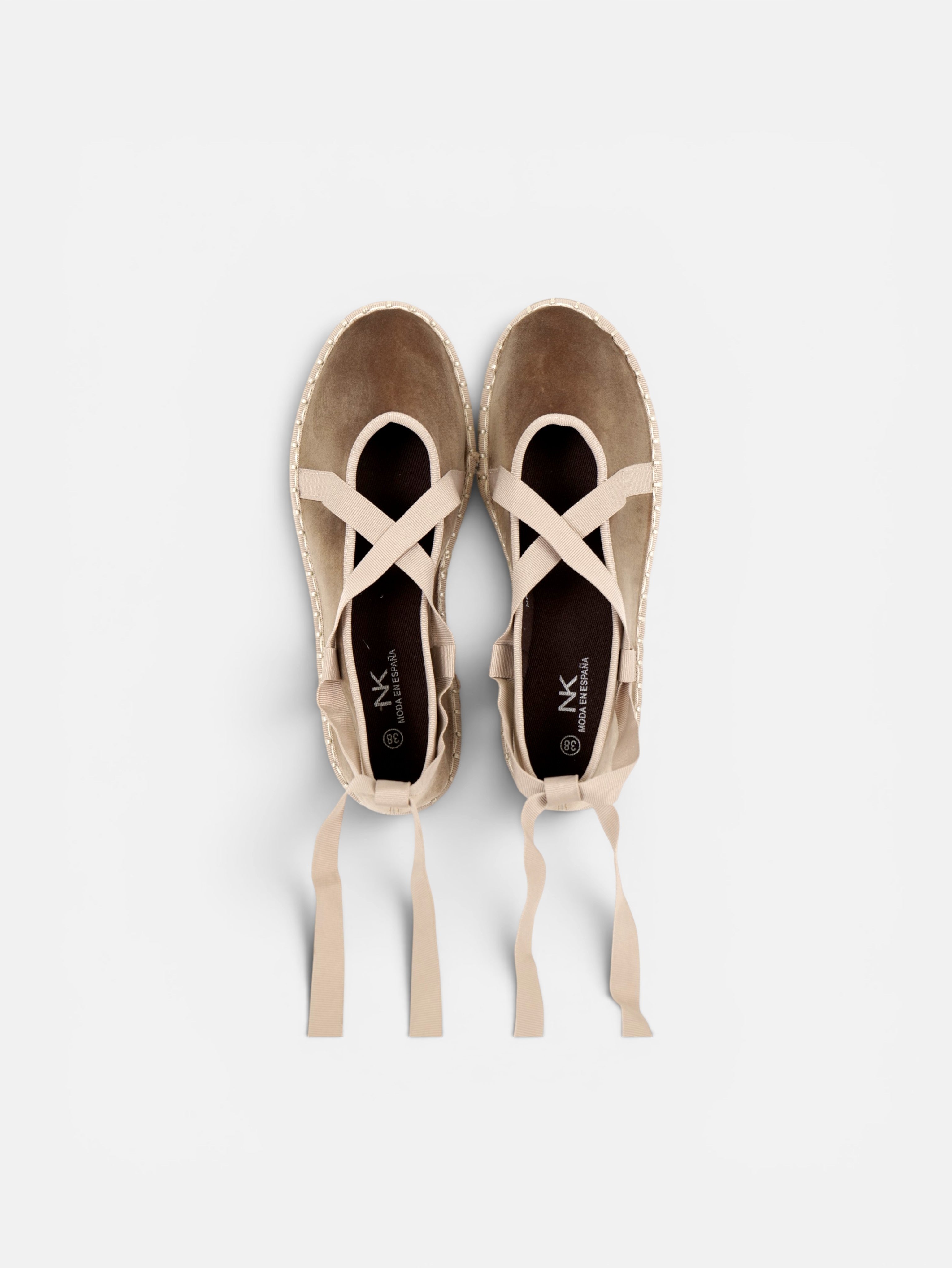 Merceditas manoletinas con cintas para atar mujer, bailarinas de gamuza sintética, zapato plano cómodo, punta redonda, estilo ballet, plantilla acolchada, elegantes para diario, oficina, eventos y otoño primavera