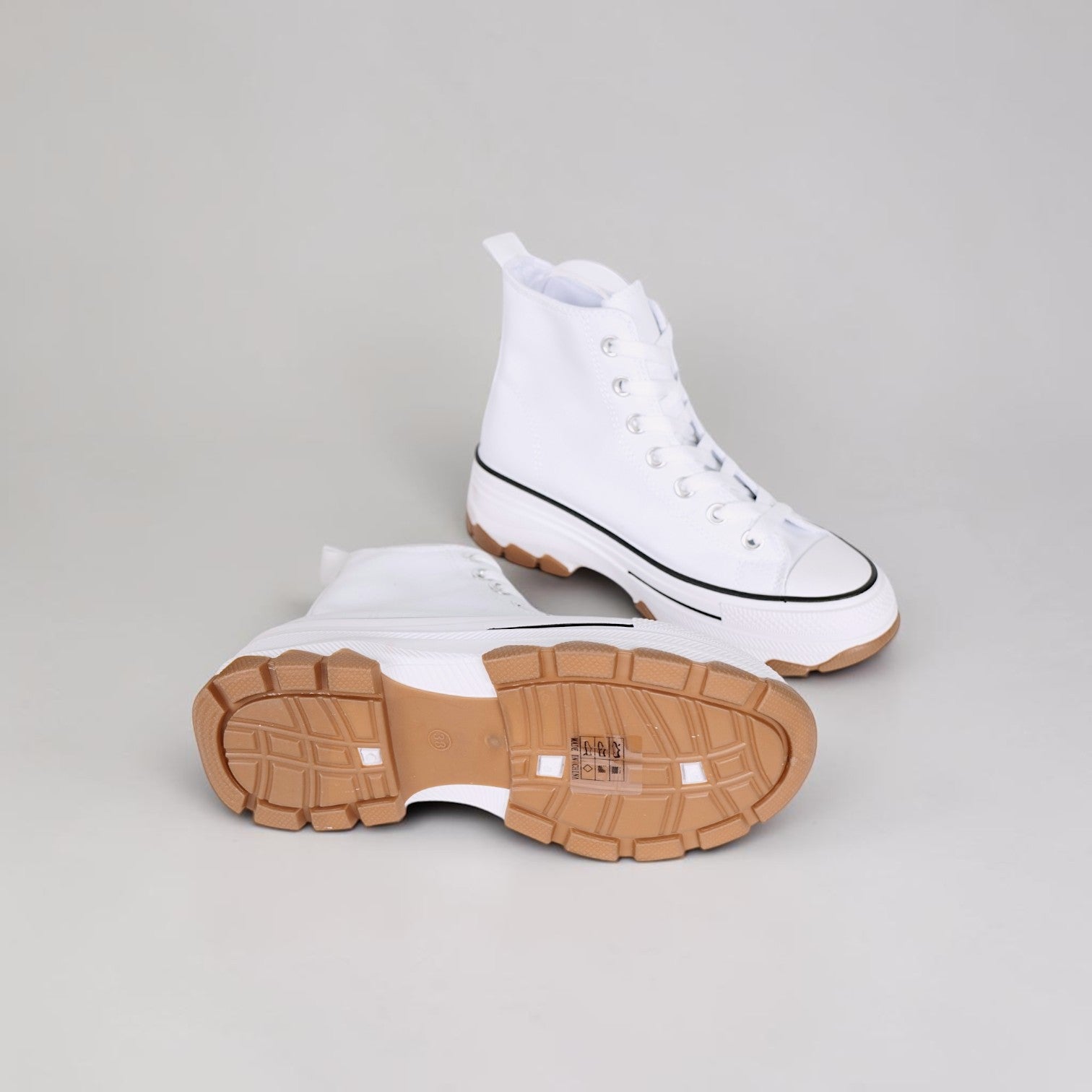 Zapatillas de lona para mujer con plataforma y cordones deportivas casual, suela gruesa dentada, puntera redonda, estilo urbano, negro y blanco
