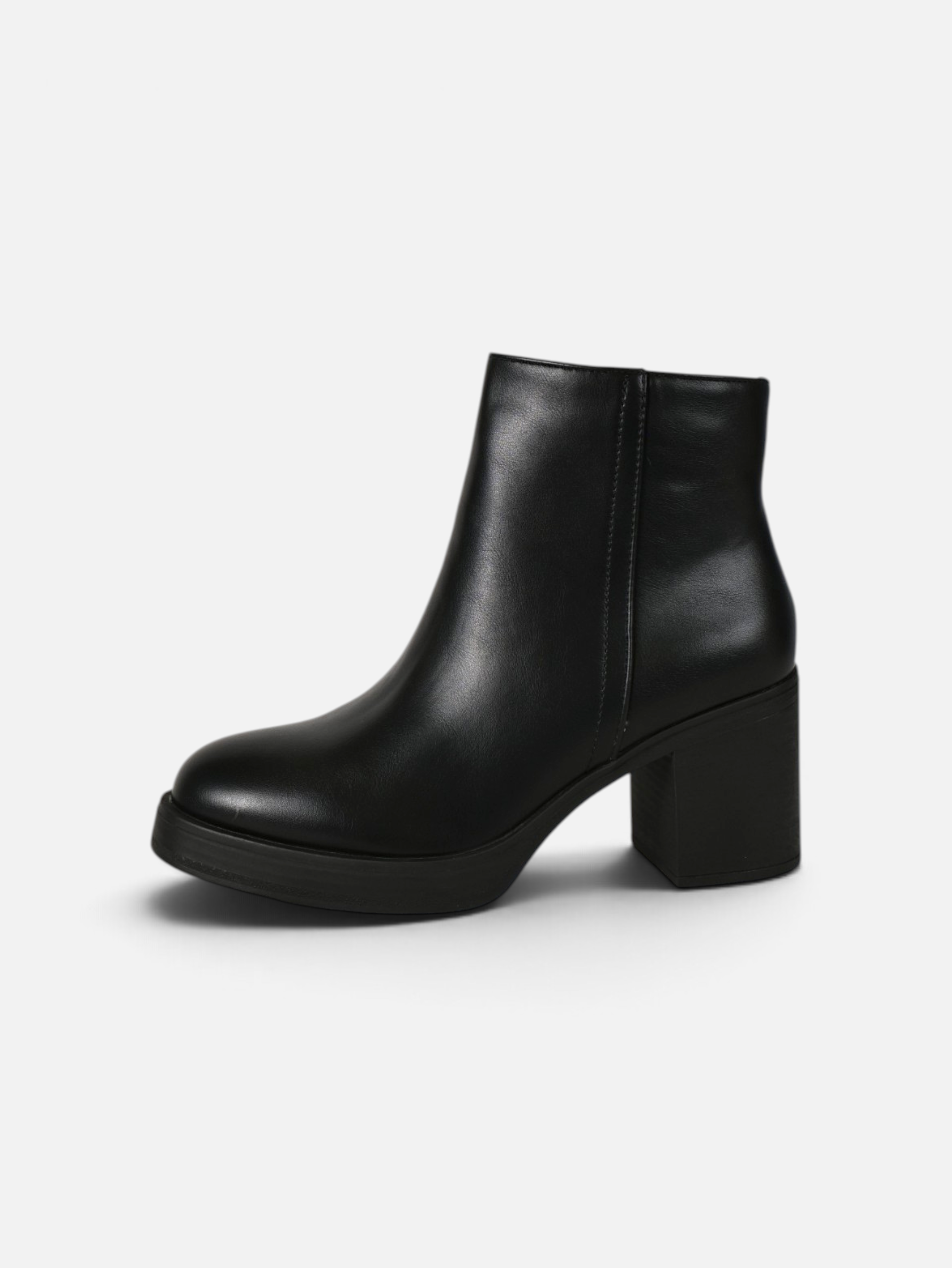 Botín con plataforma y tacón ancho de mujer, disponibles en cuero sintético y efecto ante, botín de otoño invierno con cremallera lateral, negro, marrón chocolate y caqui