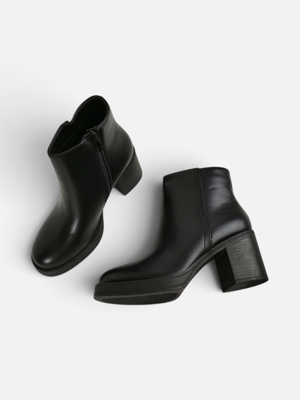 Botín con plataforma y tacón ancho de mujer, disponibles en cuero sintético y efecto ante, botín de otoño invierno con cremallera lateral, negro, marrón chocolate y caqui