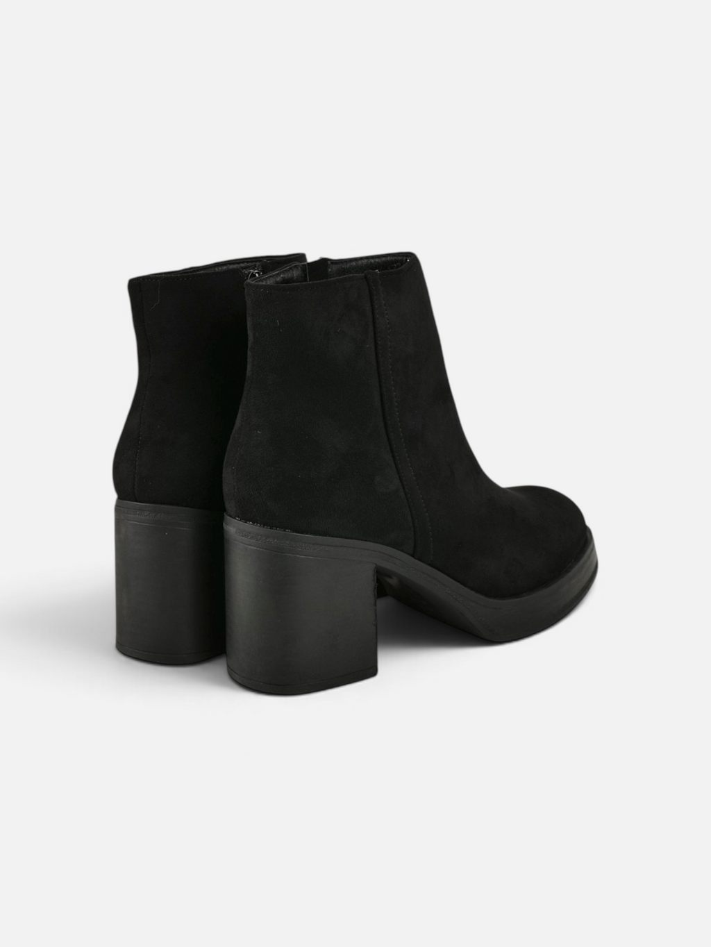 Botín con plataforma y tacón ancho de mujer, disponibles en cuero sintético y efecto ante, botín de otoño invierno con cremallera lateral, negro, marrón chocolate y caqui
