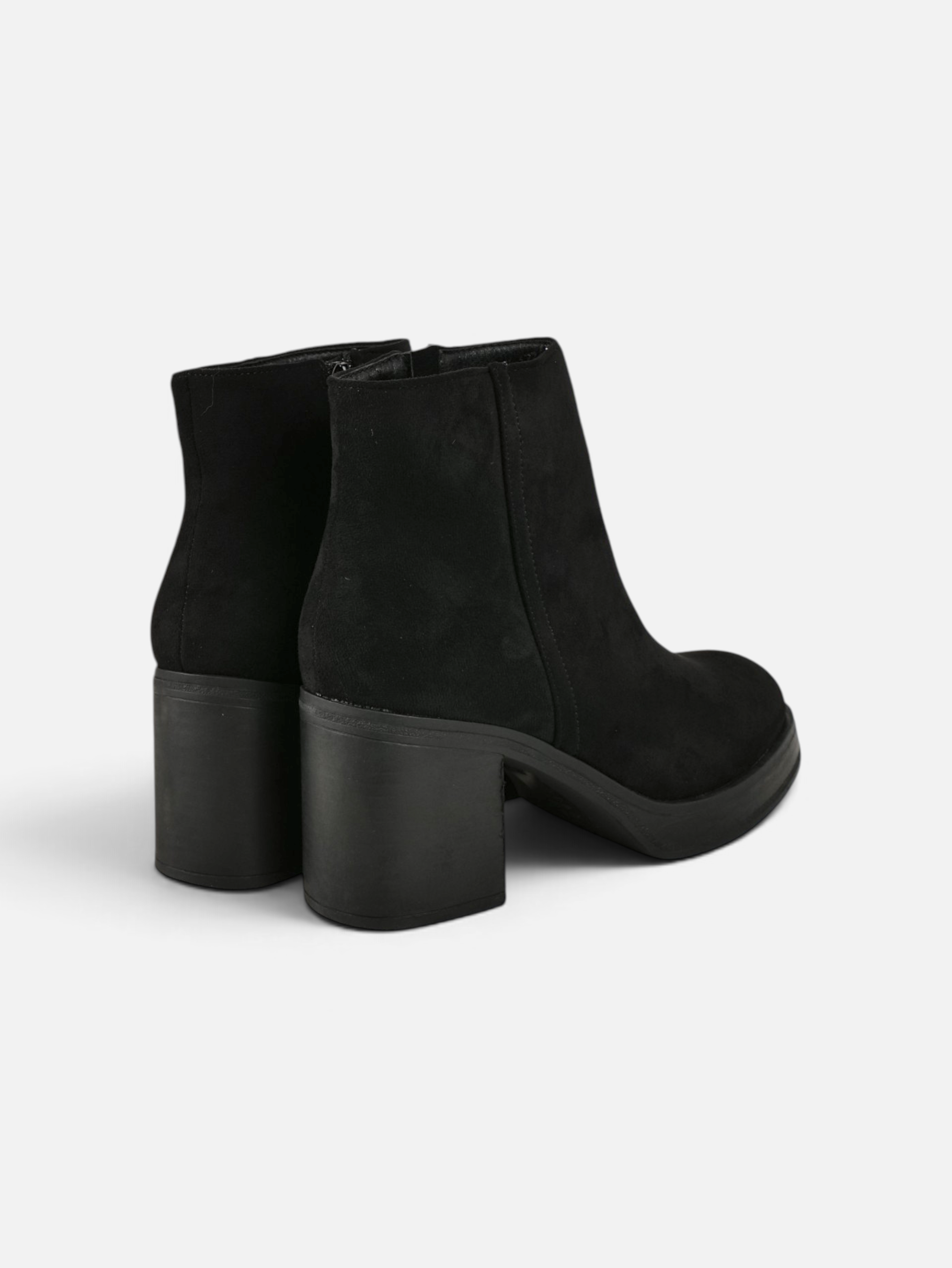 Botín con plataforma y tacón ancho de mujer, disponibles en cuero sintético y efecto ante, botín de otoño invierno con cremallera lateral, negro, marrón chocolate y caqui