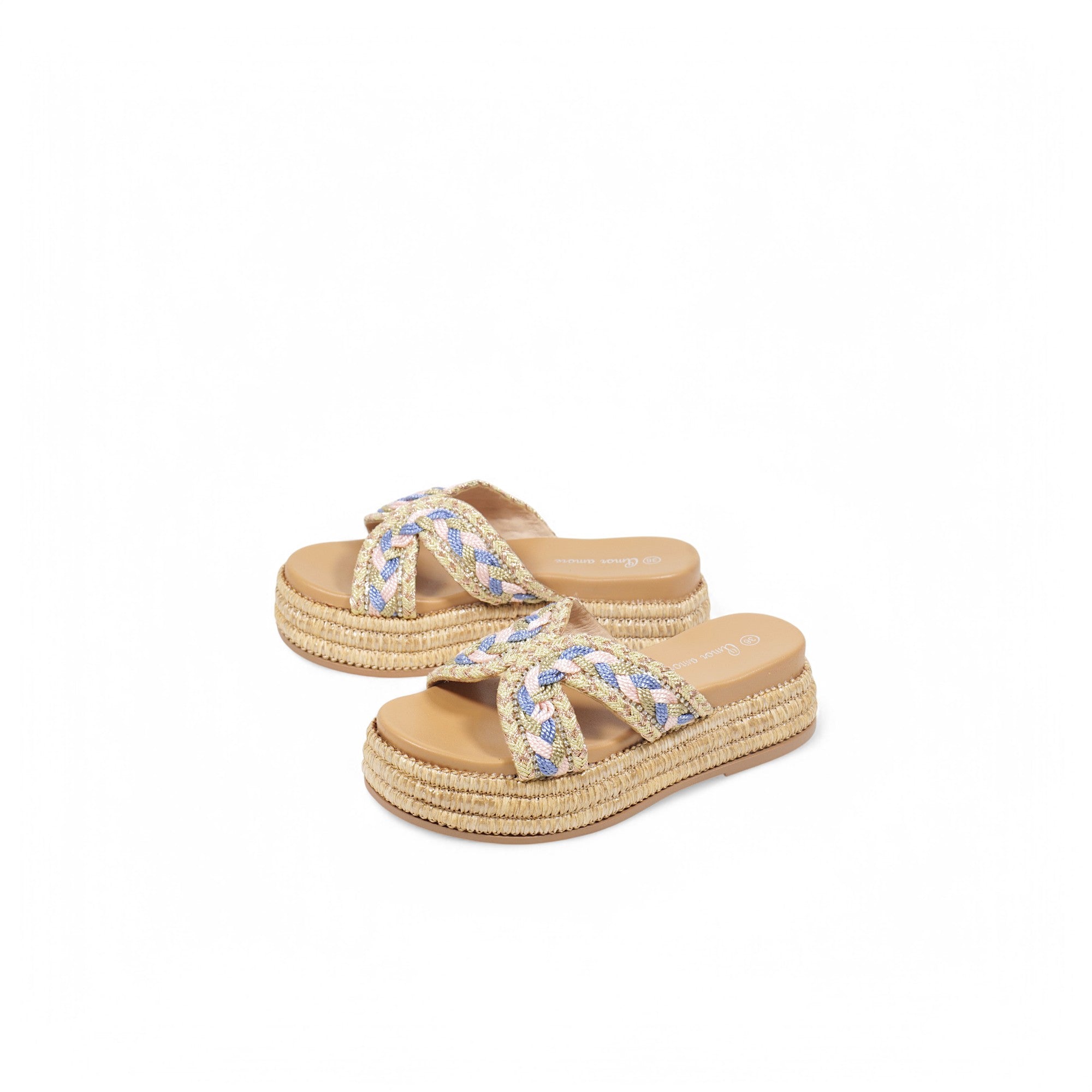 Sandalias de pedrería con suela alta