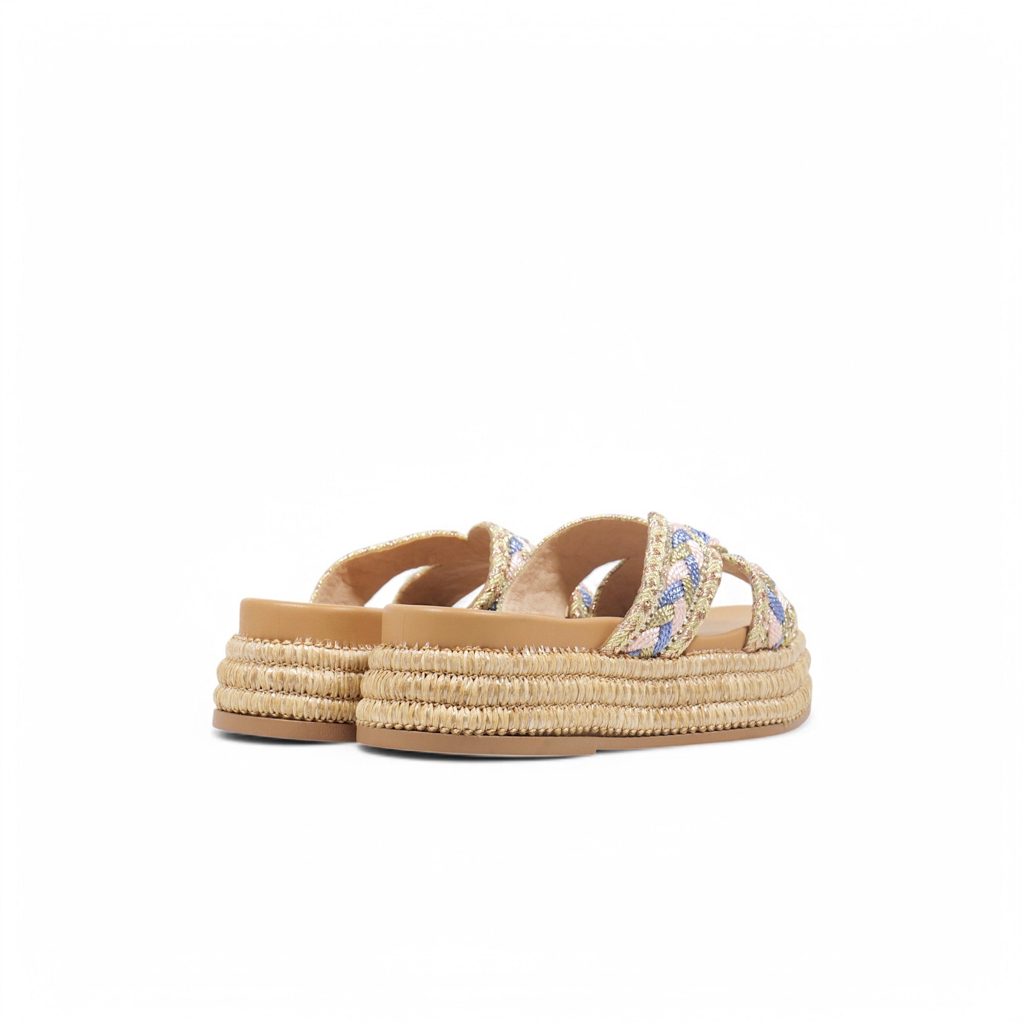 Sandalias de pedrería con suela alta
