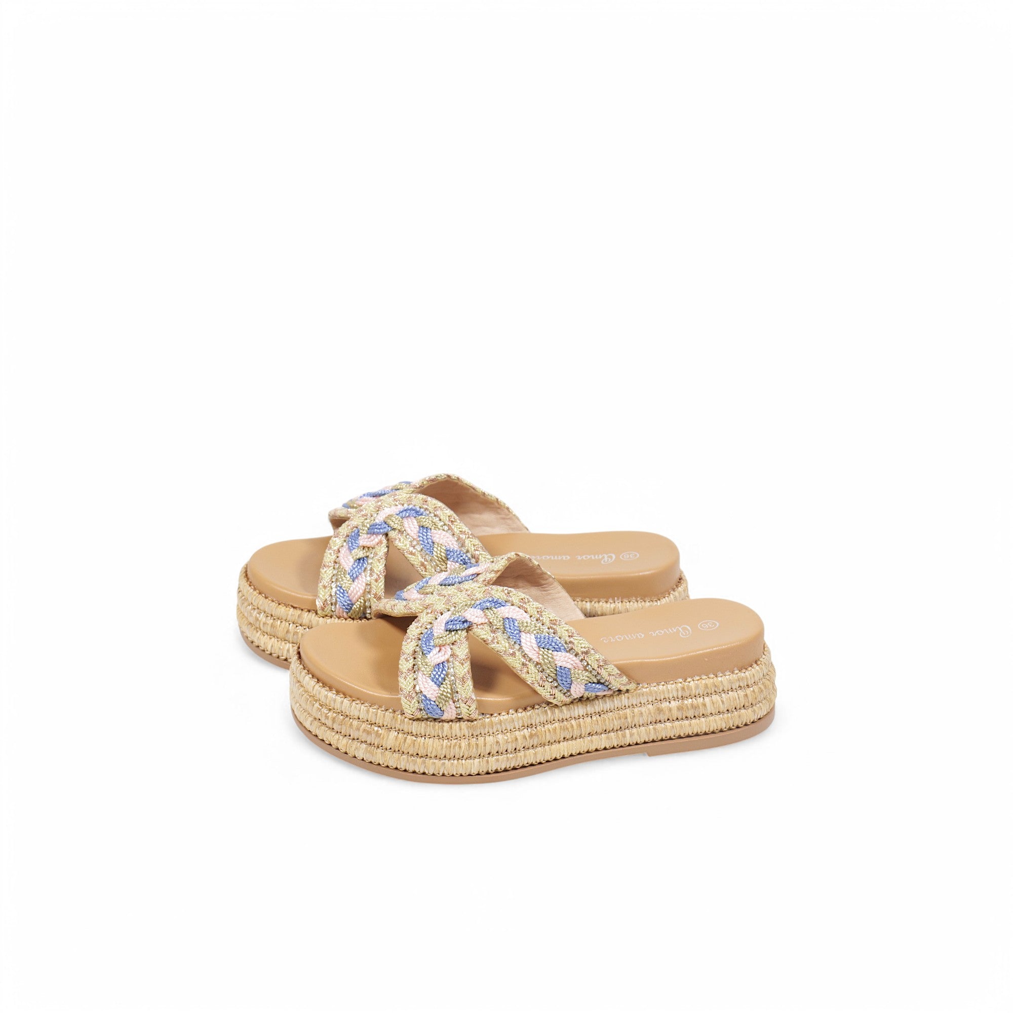 Sandalias de pedrería con suela alta