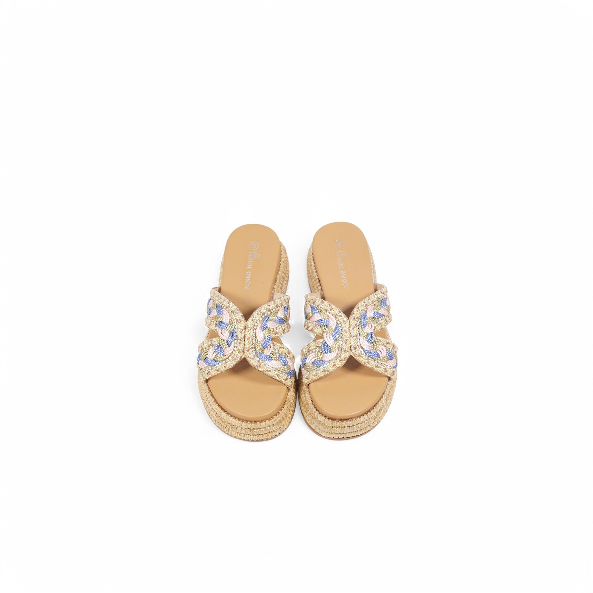 Sandalias de pedrería con suela alta