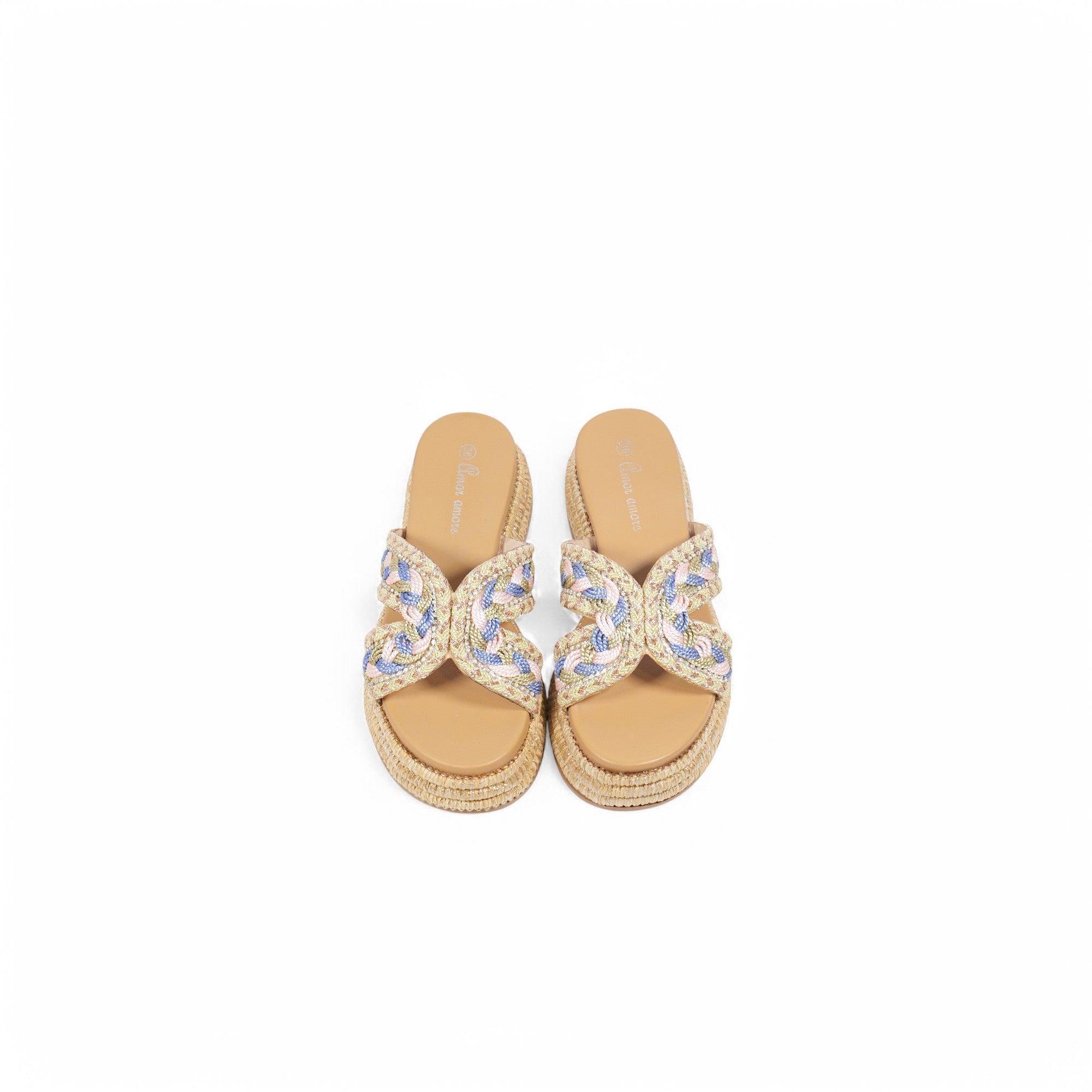 Sandalias de pedrería con suela alta