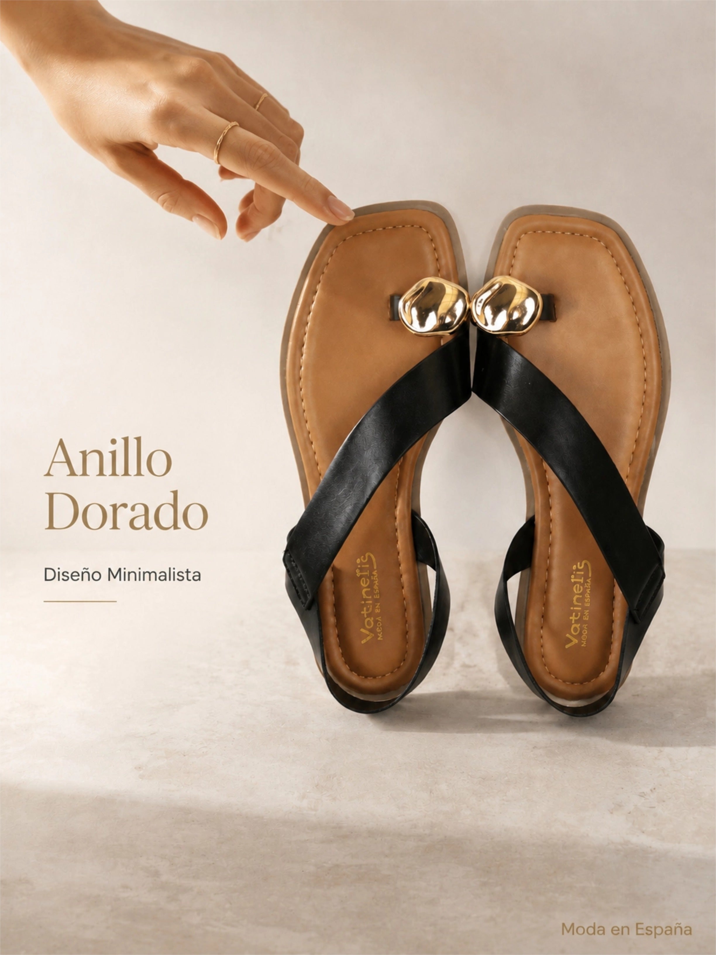 Sandalias Planas Adorno Dorado en el Dedo, Tiras Cruzadas Metalizadas y Talón Cubierto para Vestidos, Faldas, Shorts y Vaqueros