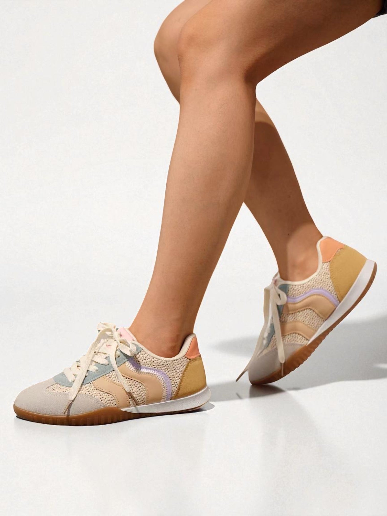 Zapatillas mujer con trazas de multicolor efecto de esparto