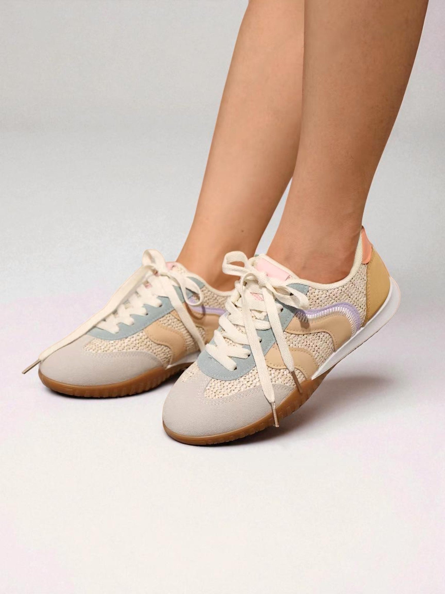 Zapatillas mujer con trazas de multicolor efecto de esparto