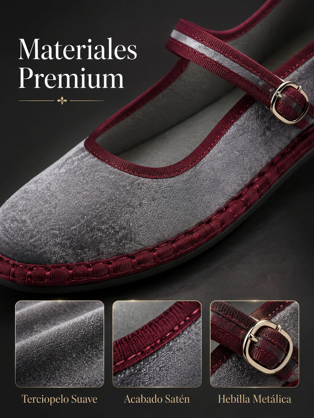 Merceditas terciopelo con hebilla ajustable para mujer, manoletinas bailarinas planas de terciopelo sintético, punta redonda, cómodas, plantilla acolchada, estilo elegante para diario, oficina, eventos y otoño invierno