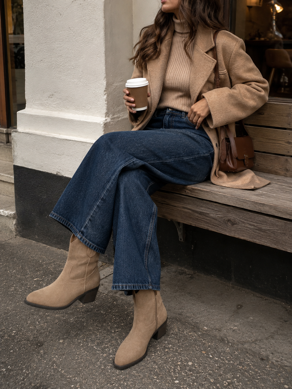 Botines cowboy de cuero para mujer botas camperas de piel, caña baja con bordados, Botas vaqueras tacón ancho, punta afilada, cómodos para otoño invierno