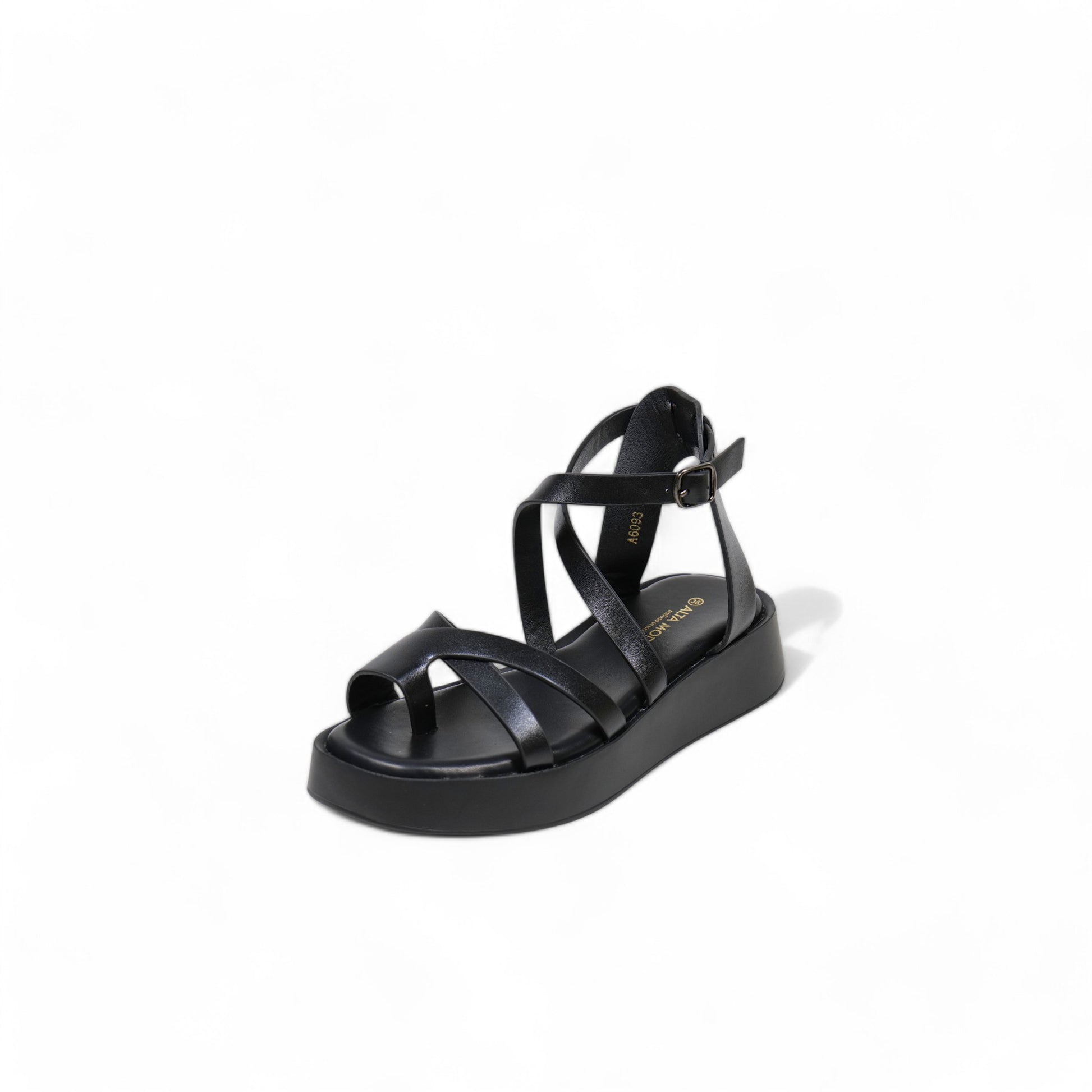 Sandalias planas con suela alta de tiras