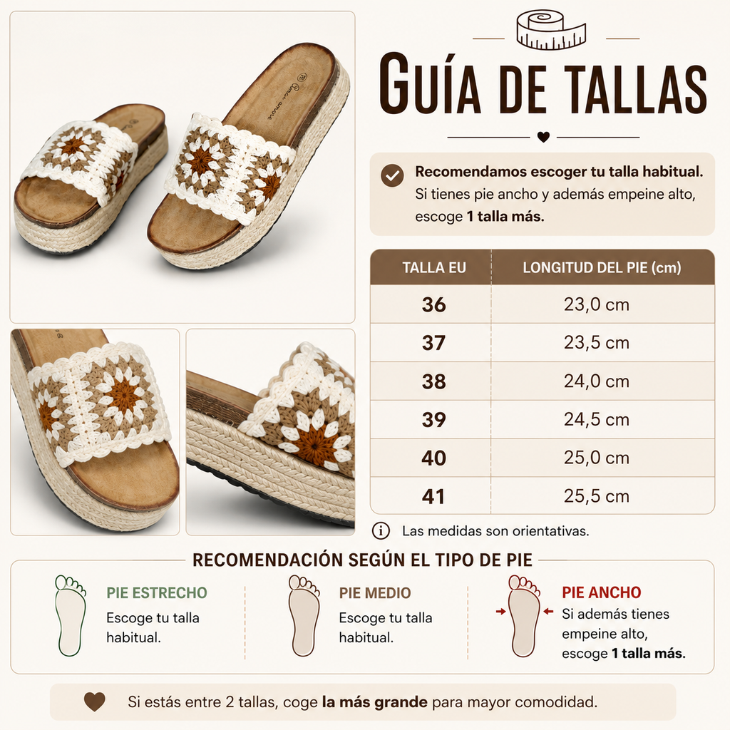 Sandalias Bio con Plataforma y Doble Hebilla de Velcro, Hebilla con Tachuales, Tira Ancha de Crochet Floral