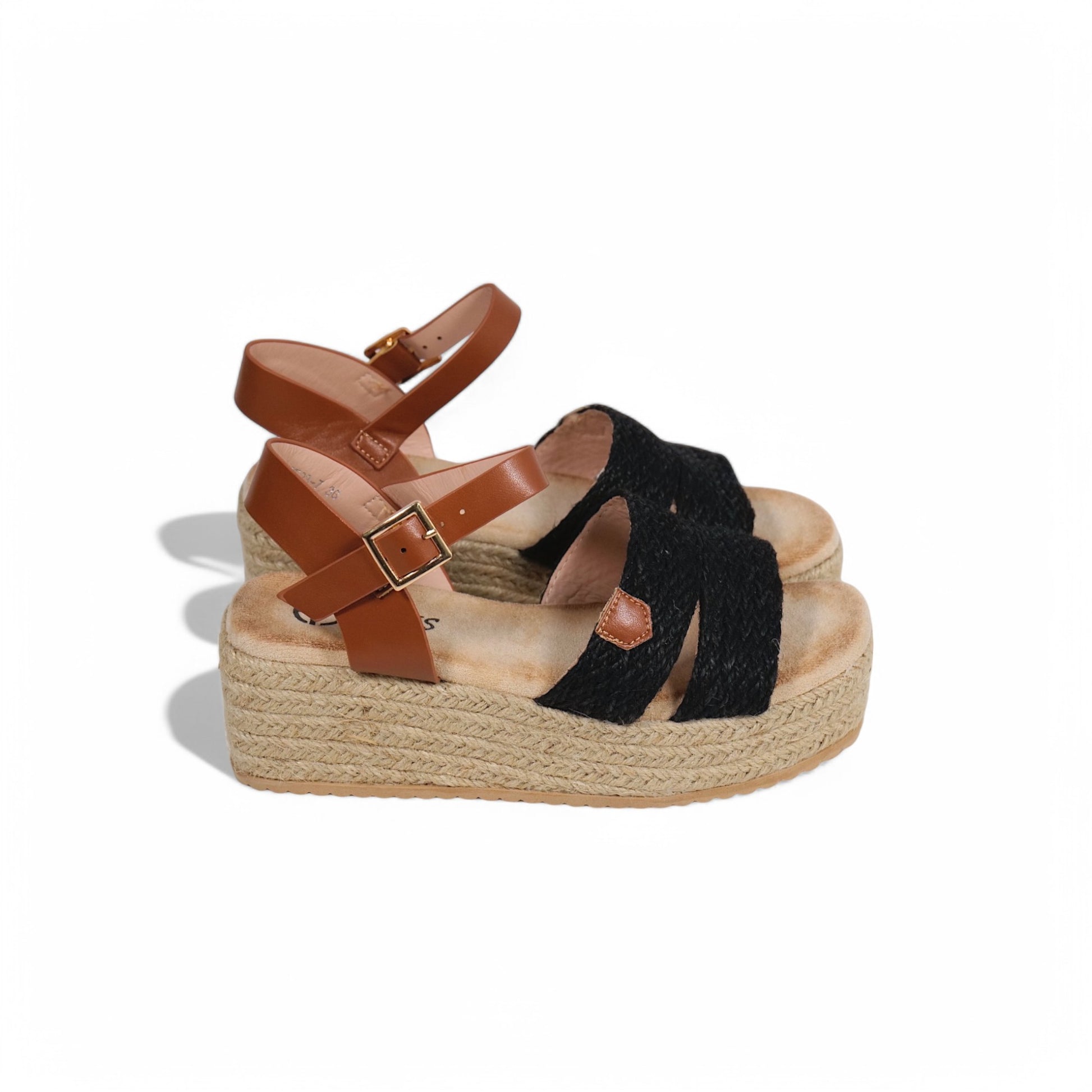 Sandalias de cuña con plataforma de tiras
