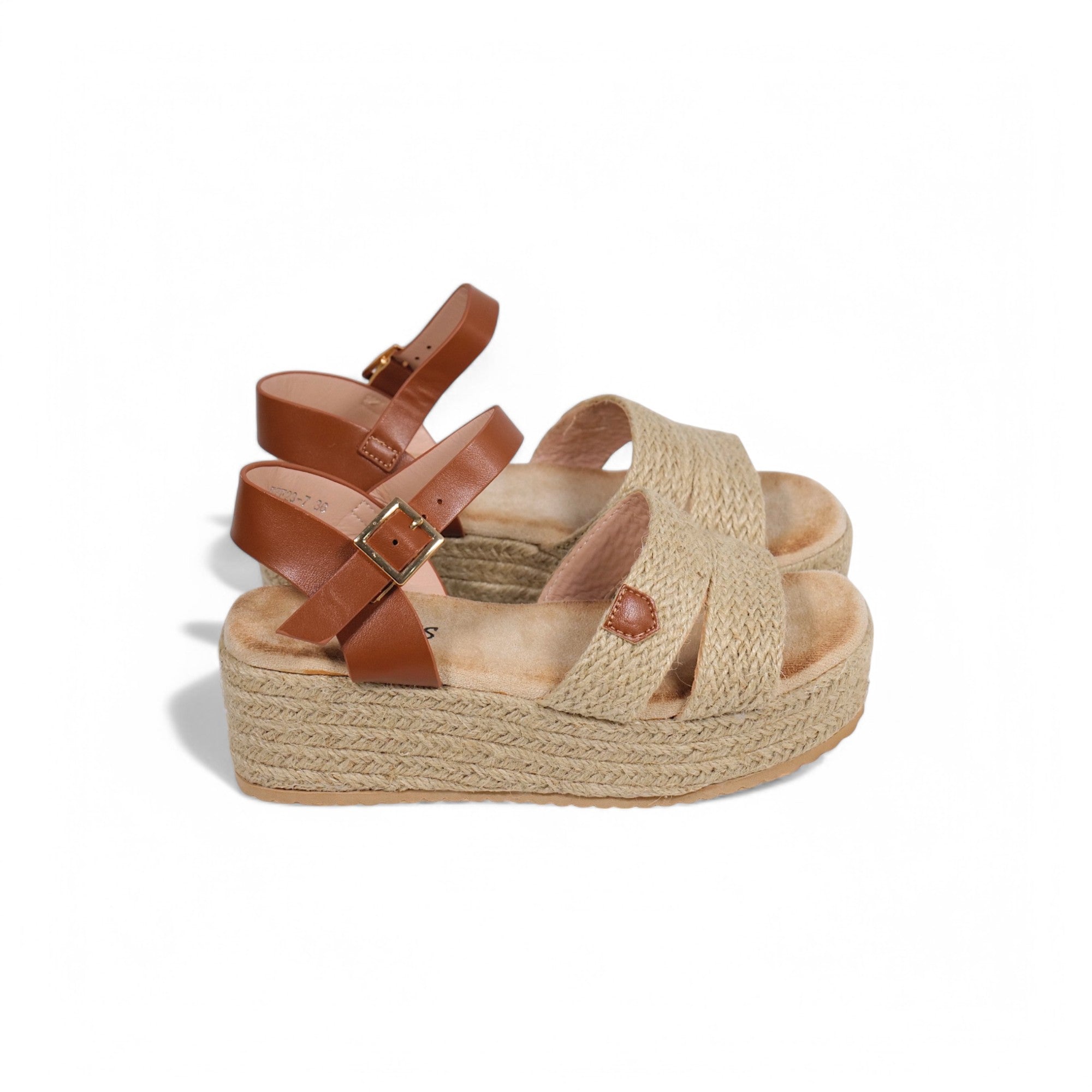 Sandalias Espadrille de cuña 6cm de plataforma para mujer con tiras cruzadas de cuerda trenzada, pulsera al tobillo con hebilla ajustable y suela de yute, sandalias de verano con plataforma cómoda estilo casual y natural