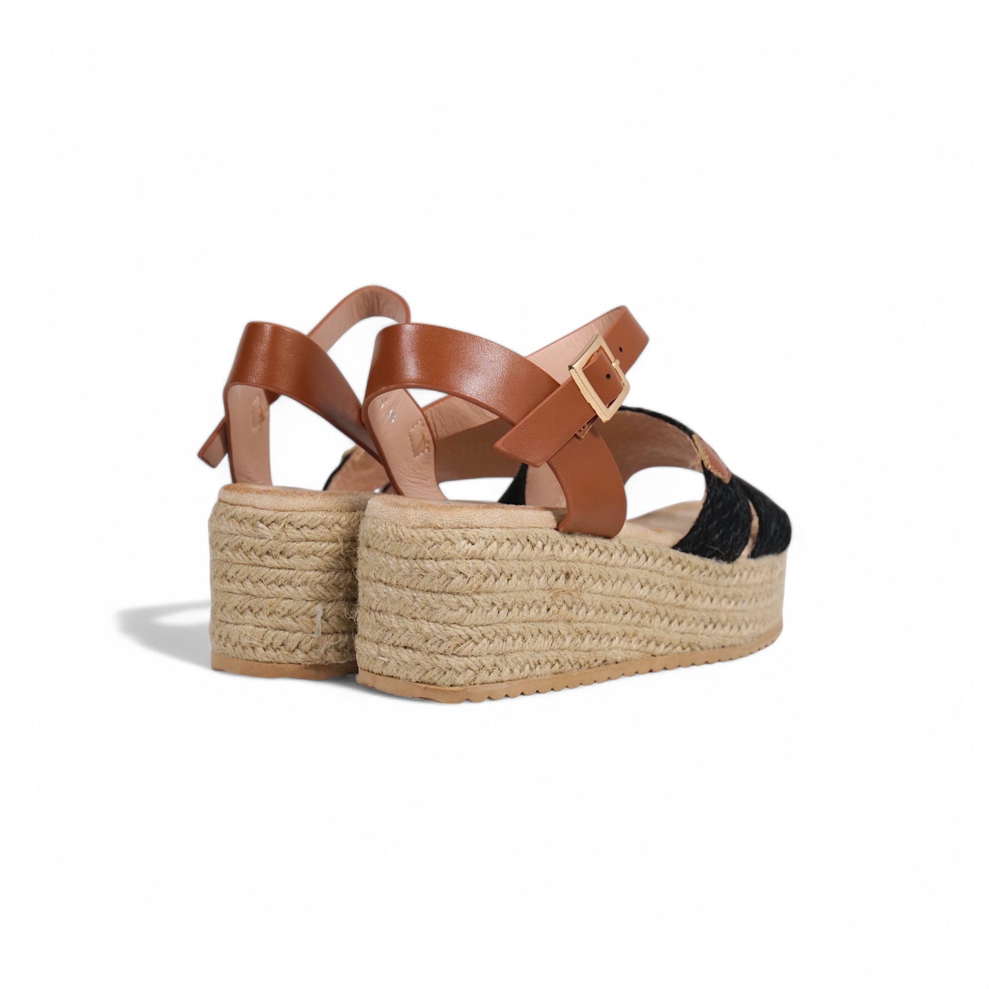 Sandalias Espadrille de cuña 6cm de plataforma para mujer con tiras cruzadas de cuerda trenzada, pulsera al tobillo con hebilla ajustable y suela de yute, sandalias de verano con plataforma cómoda estilo casual y natural