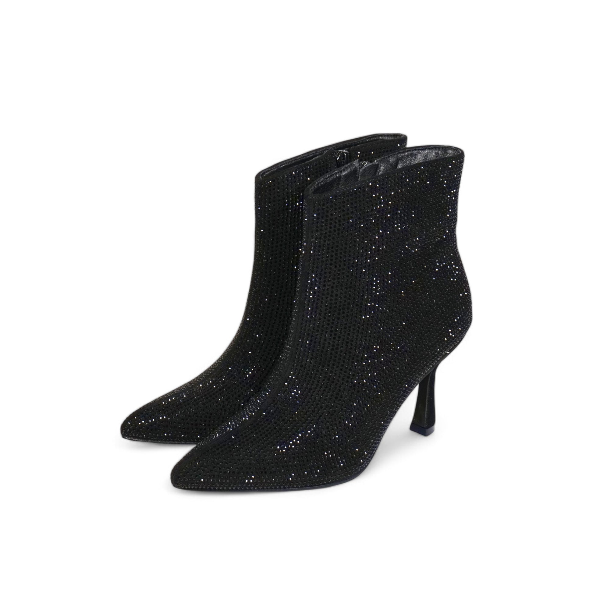 Botines de tacón cubierto de brillos