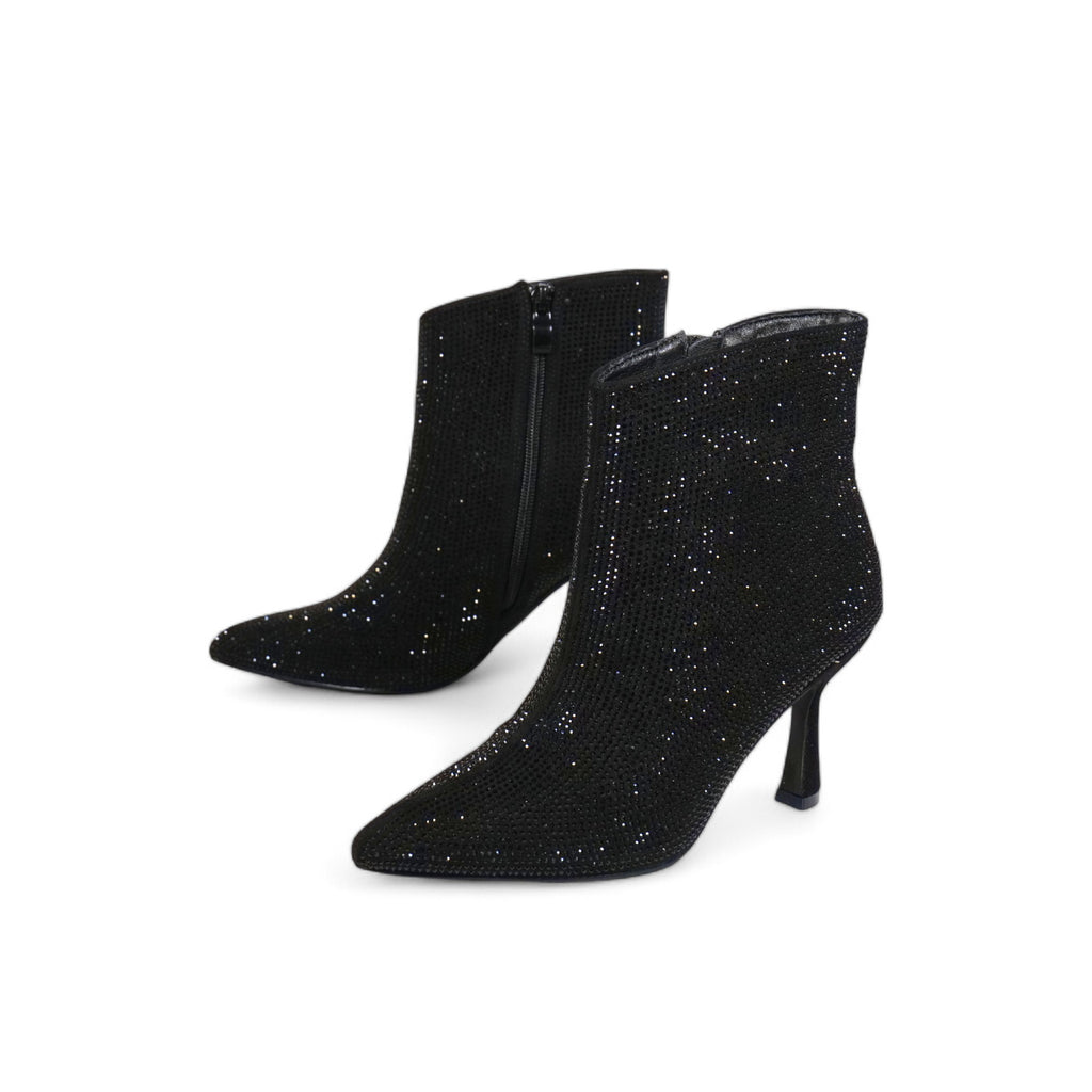 Botines de tacón cubierto de brillos