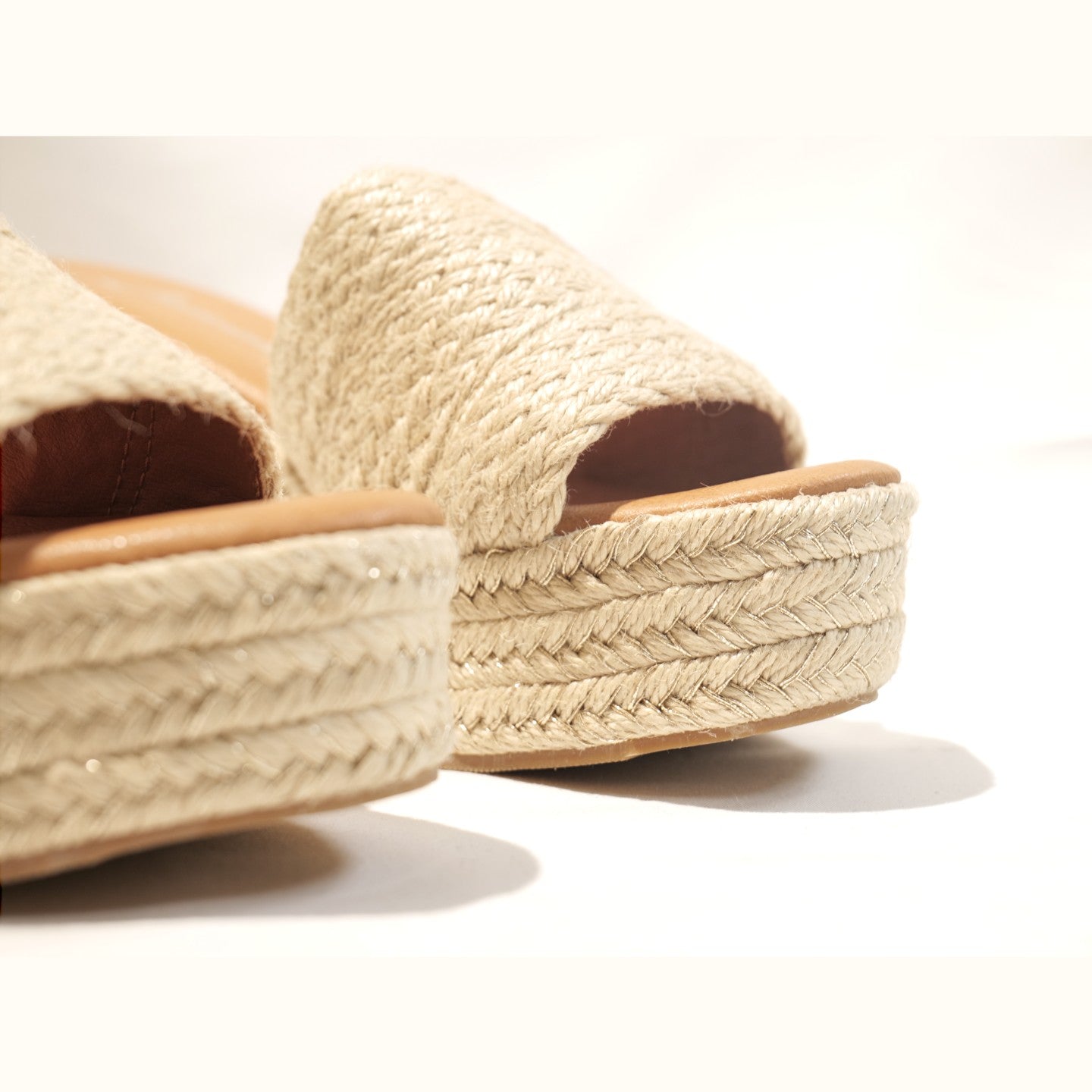 Sandalias de Plataforma de Yute con Tira Ancha