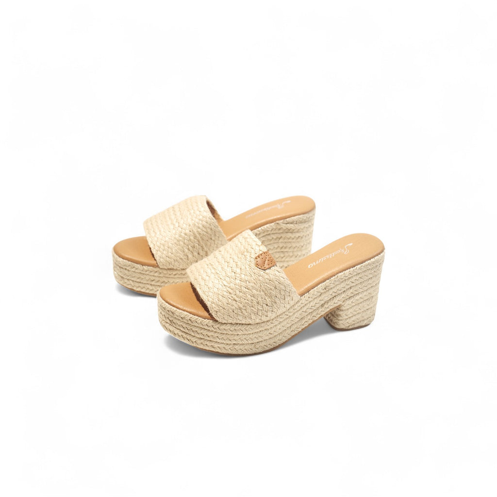 Sandalias de Plataforma de Yute con Tira Ancha