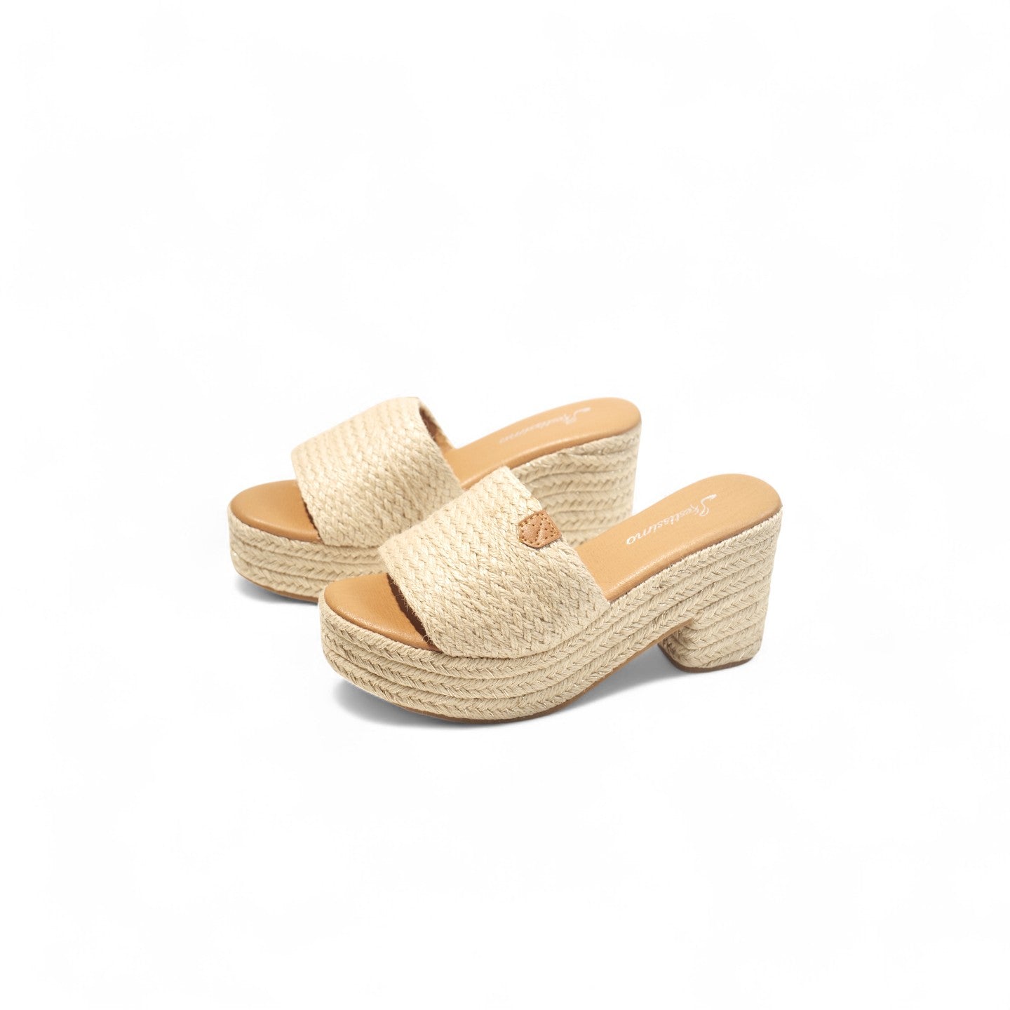 Sandalias de Plataforma de Yute con Tira Ancha