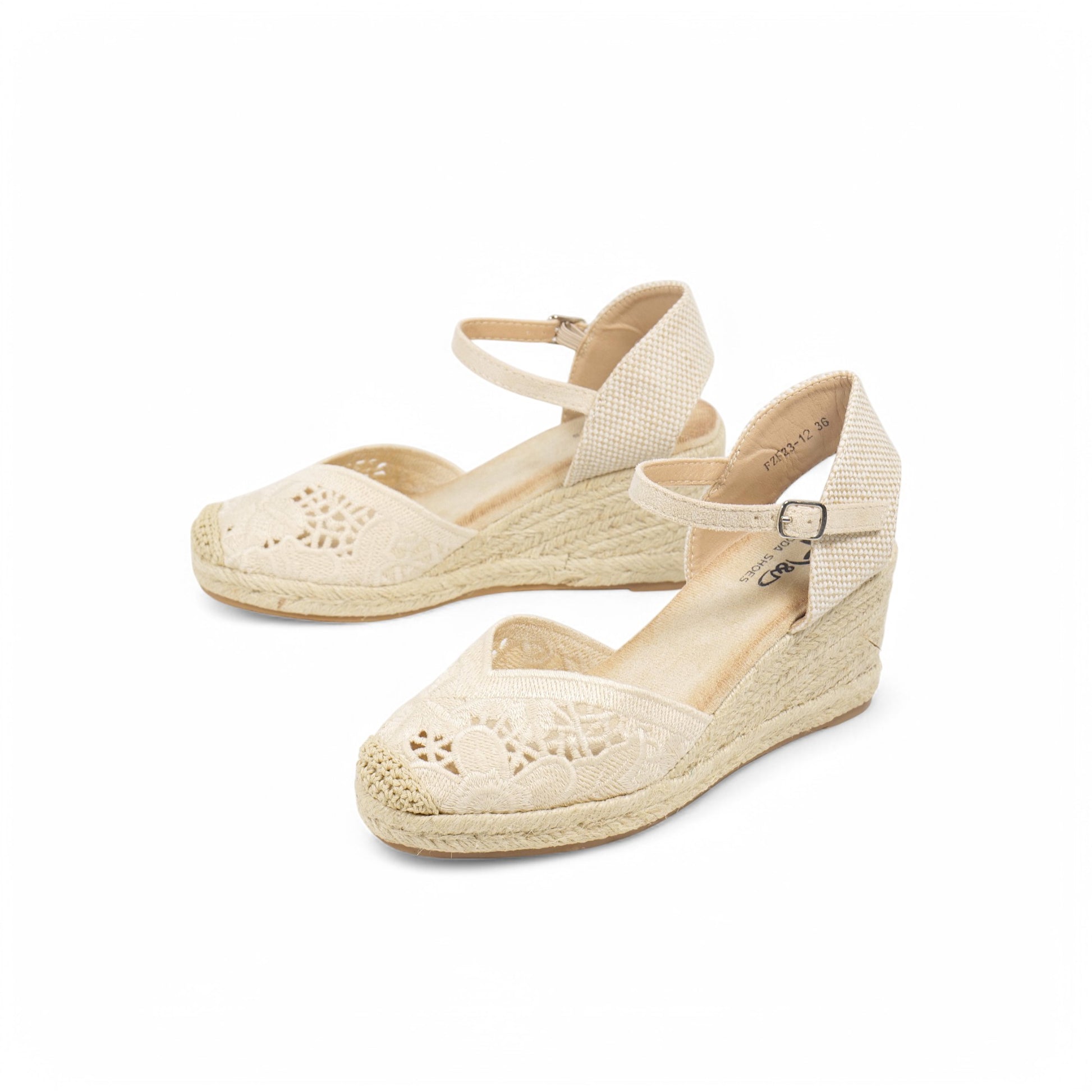 Sandalias de cuña bordado con empeine V