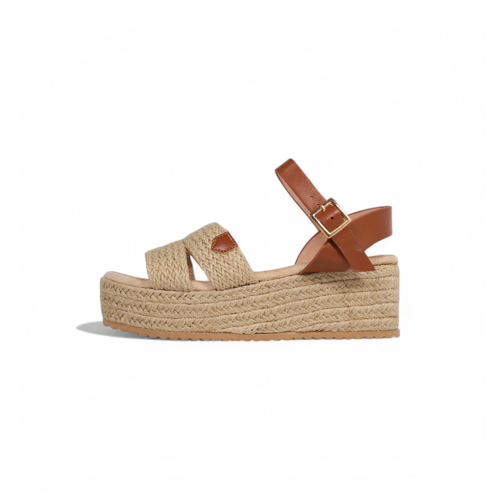 Sandalias Espadrille de cuña 6cm de plataforma para mujer con tiras cruzadas de cuerda trenzada, pulsera al tobillo con hebilla ajustable y suela de yute, sandalias de verano con plataforma cómoda estilo casual y natural