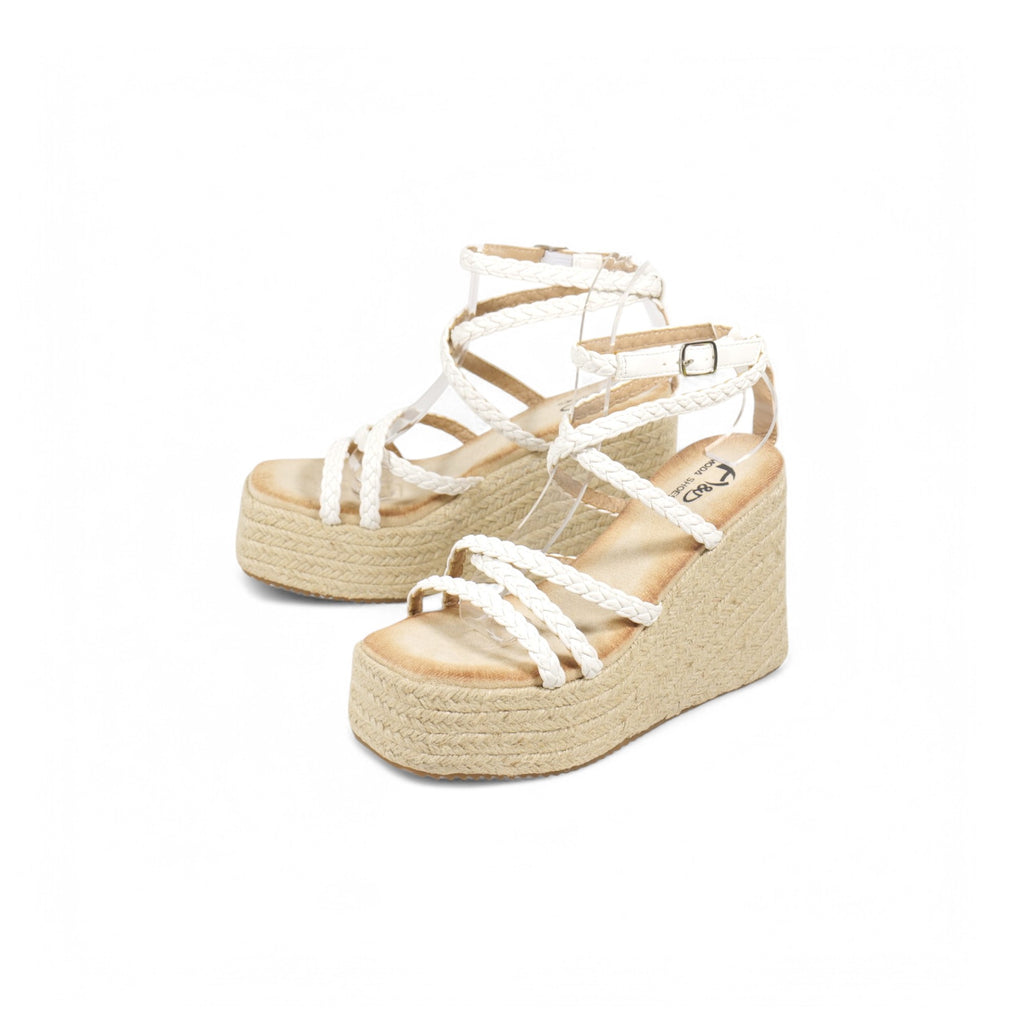 Sandalias de plataforma con tiras trenzadas
