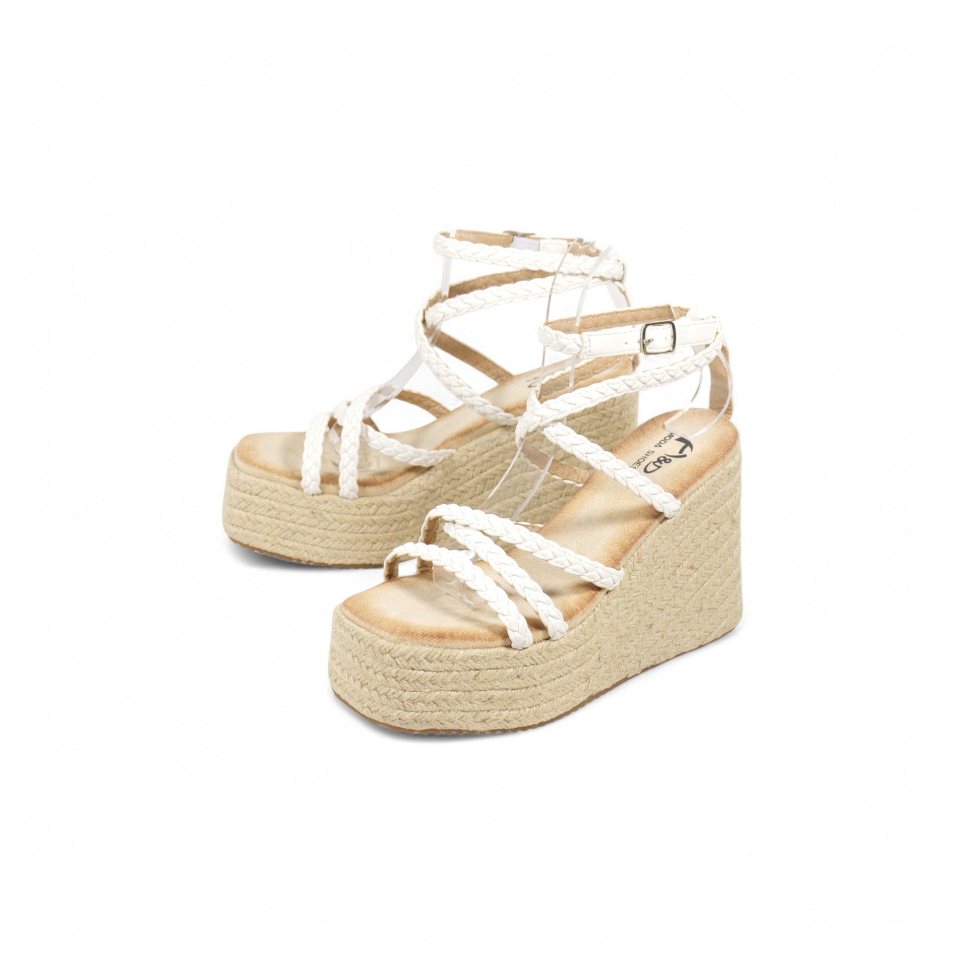 Sandalias de plataforma con tiras trenzadas