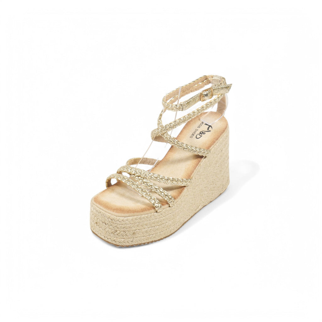 Sandalias de plataforma con tiras trenzadas