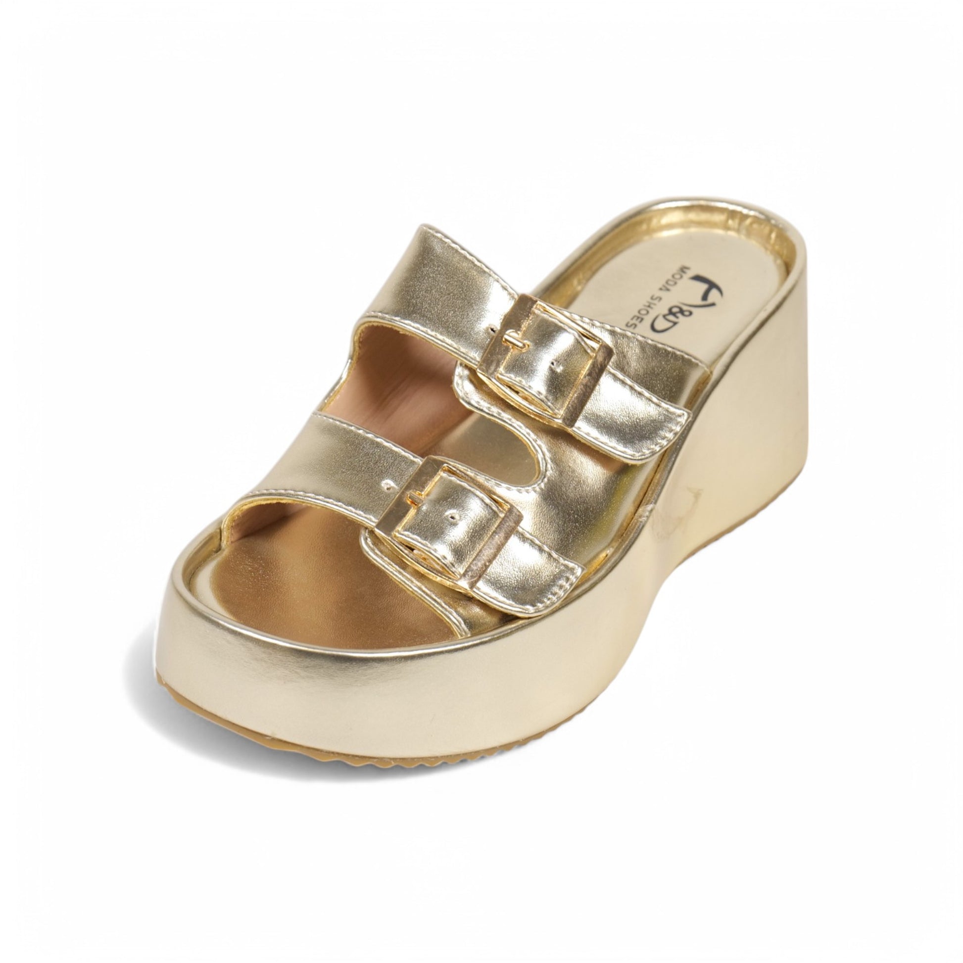 Sandalias slipon con plataforma doradas