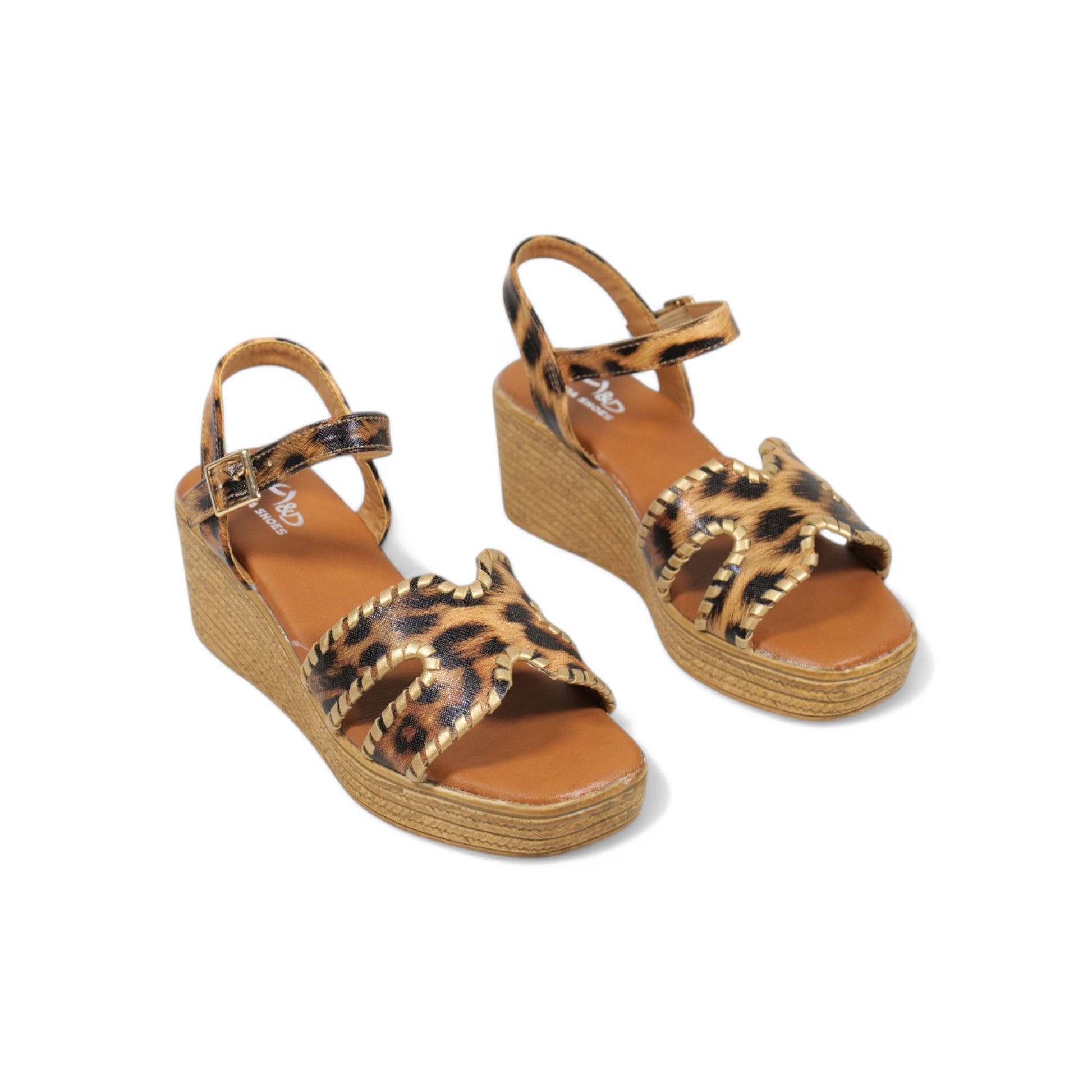 Sandalias de tira con borde de tachuelas