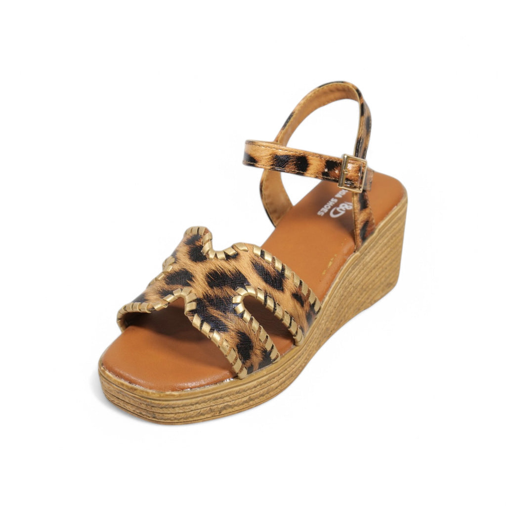 Sandalias de tira con borde de tachuelas