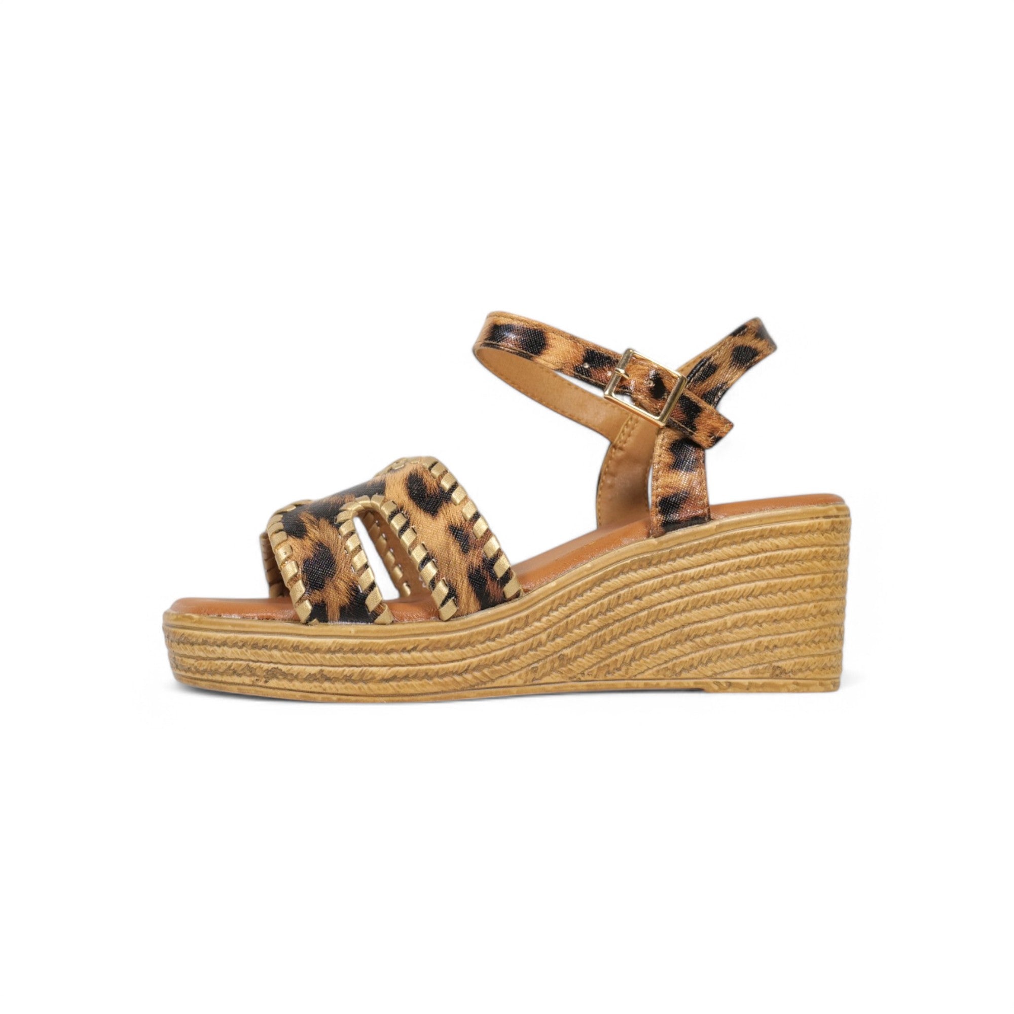 Sandalias de tira con borde de tachuelas