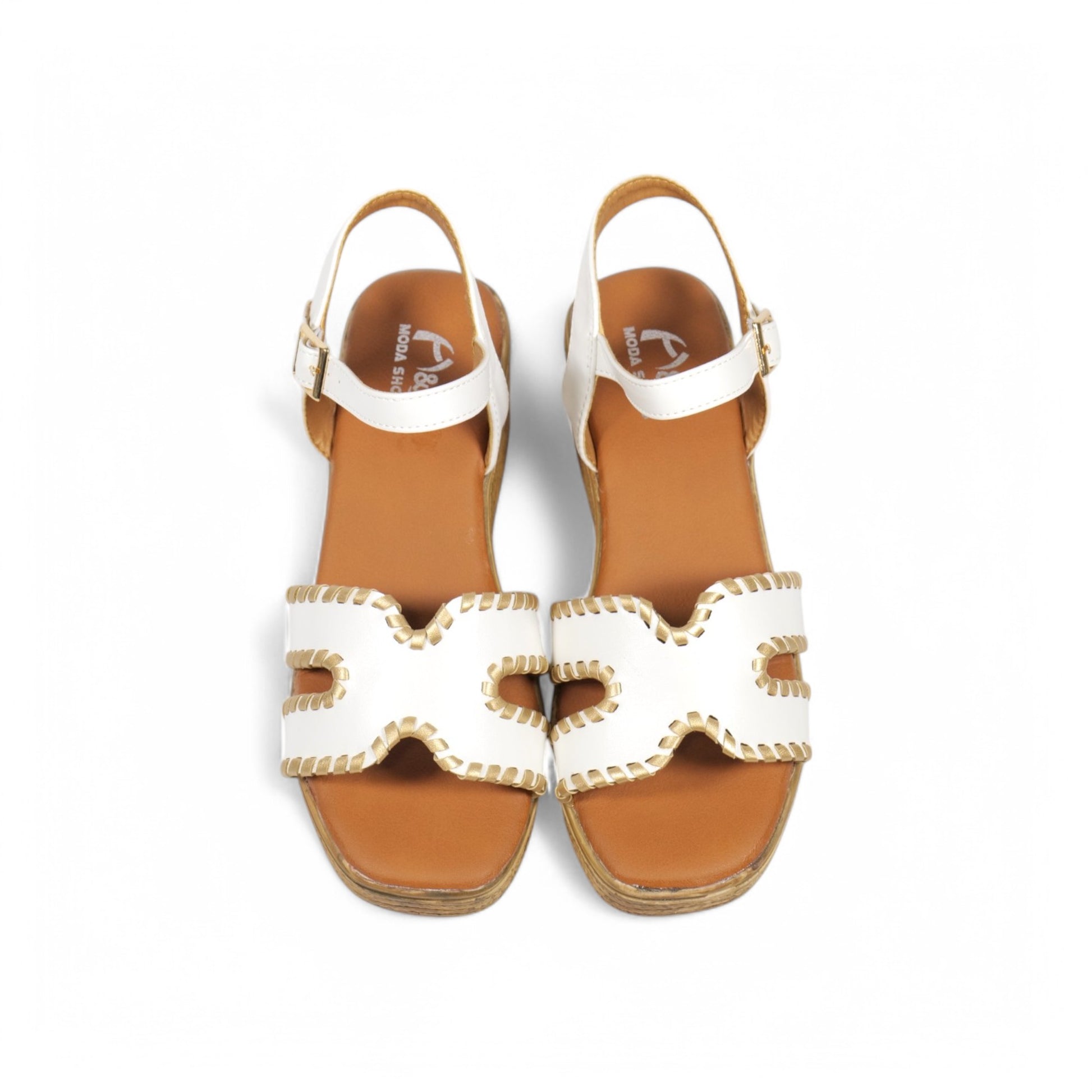 Sandalias de tira con borde de tachuelas