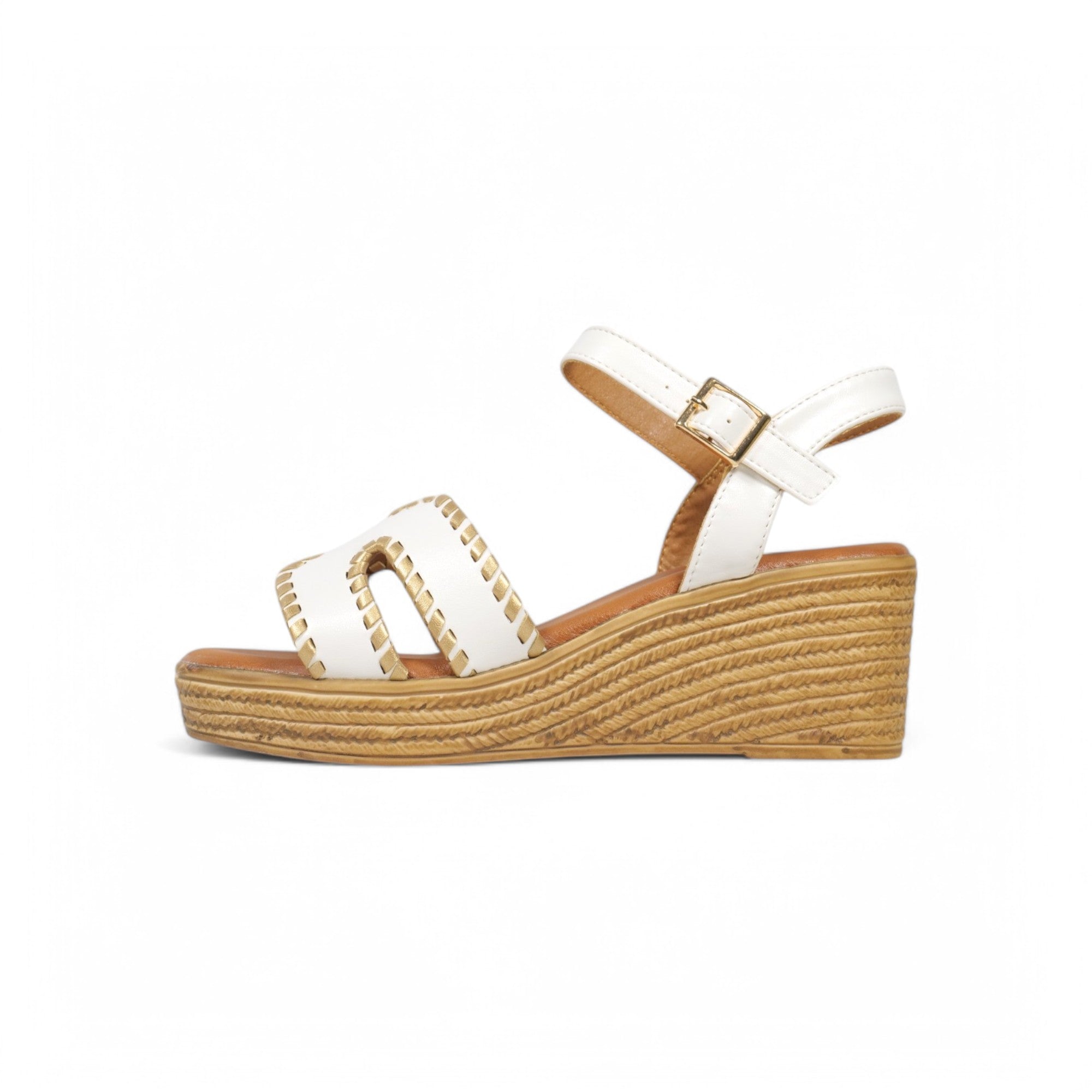 Sandalias de tira con borde de tachuelas