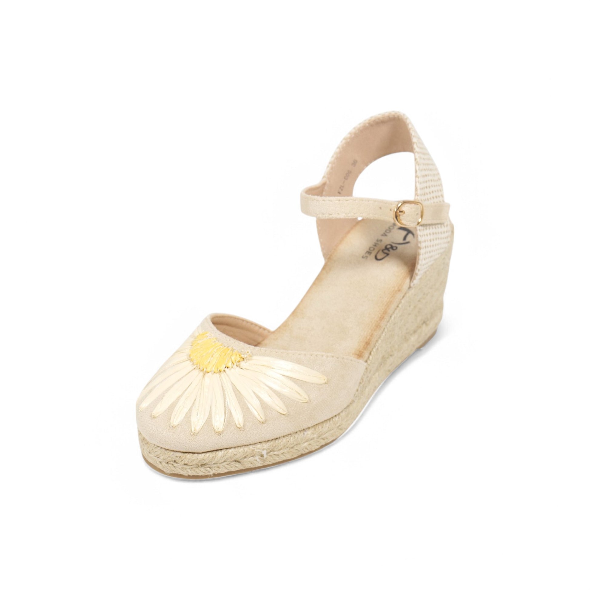 Sandalias de cuña con estampado de girasol