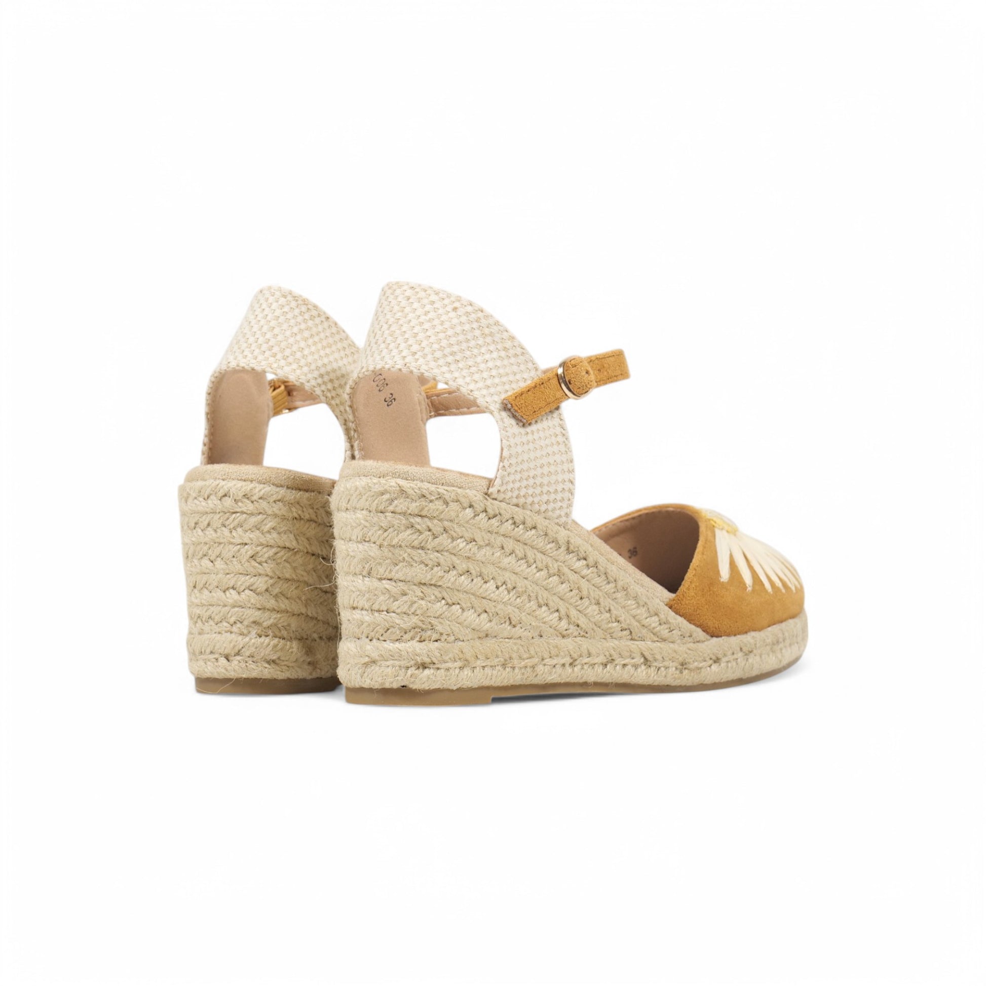Sandalias de cuña con estampado de girasol