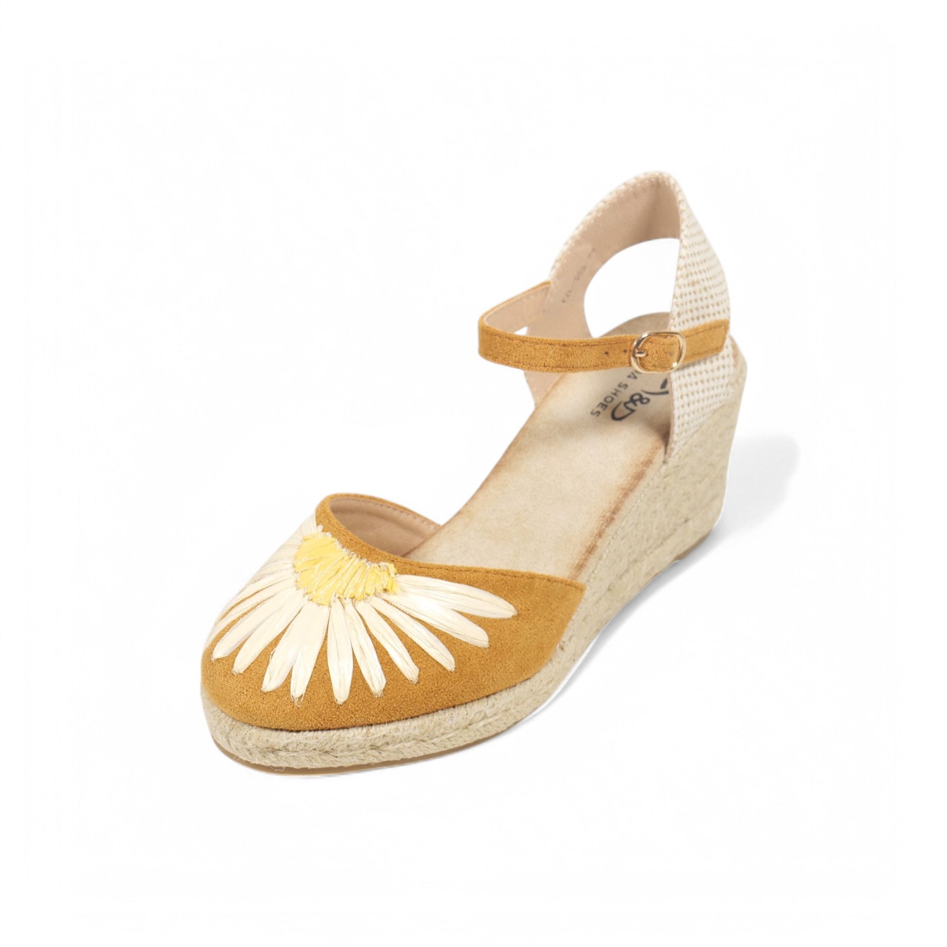 Sandalias de cuña con estampado de girasol