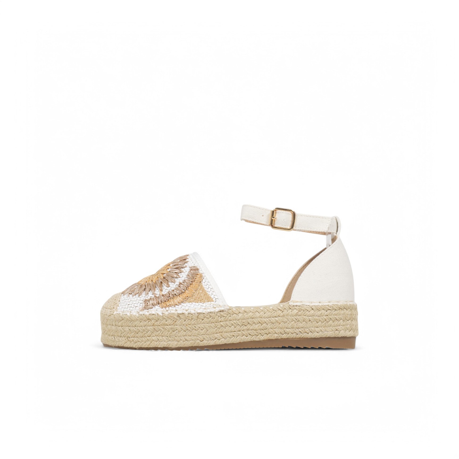 Alpargatas bordadas con plataforma y pulsera