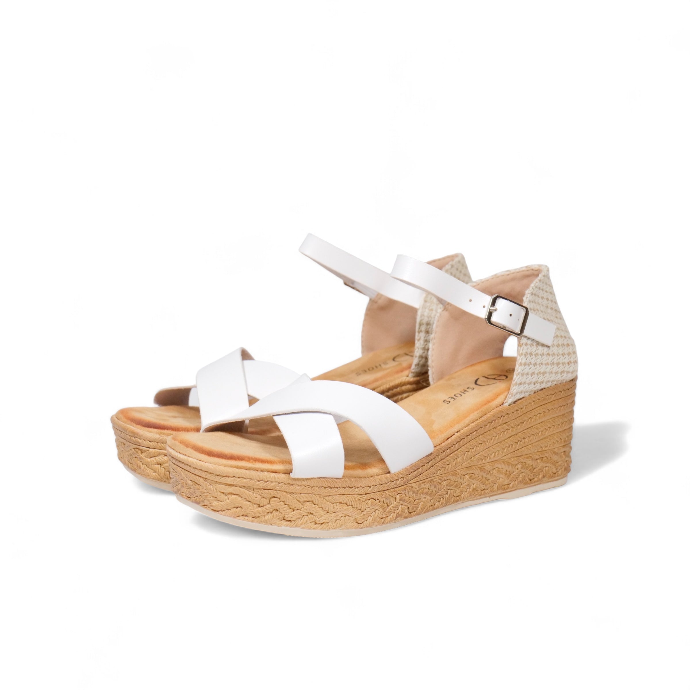 Sandalias de cuña con tiras cruzadas