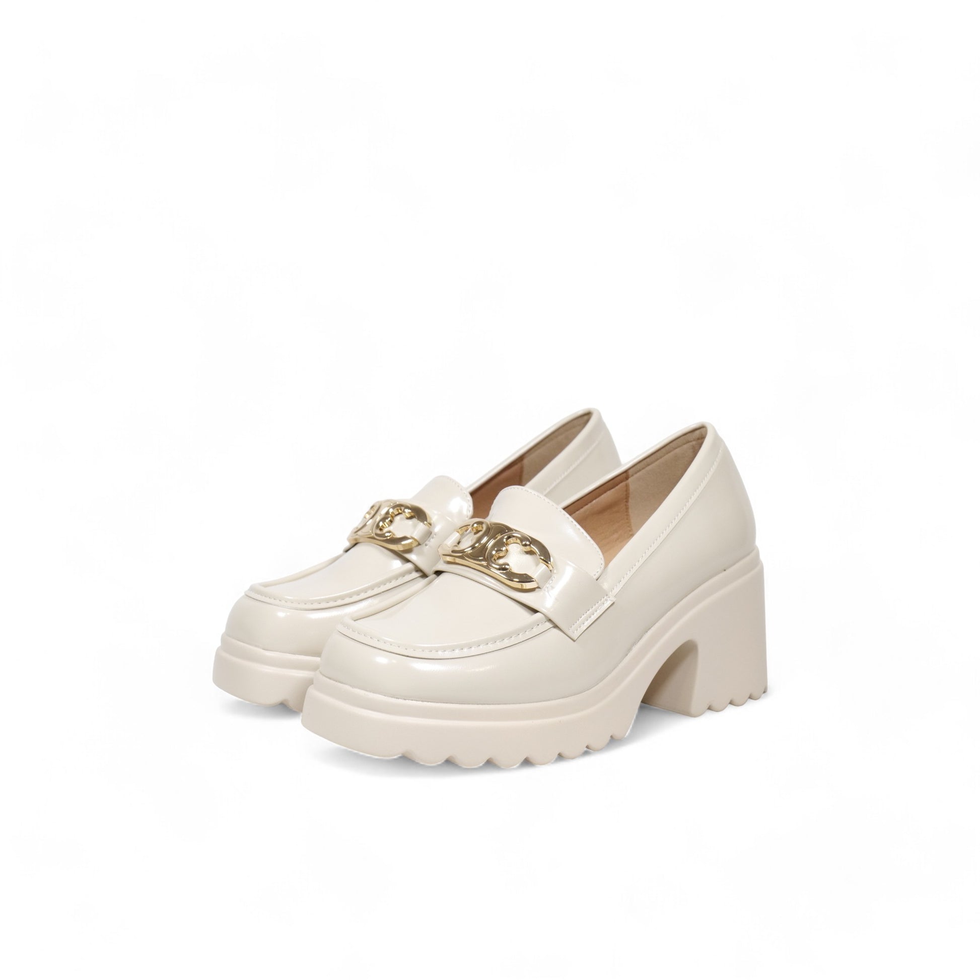 Mocasines con plataforma - imitación cuero